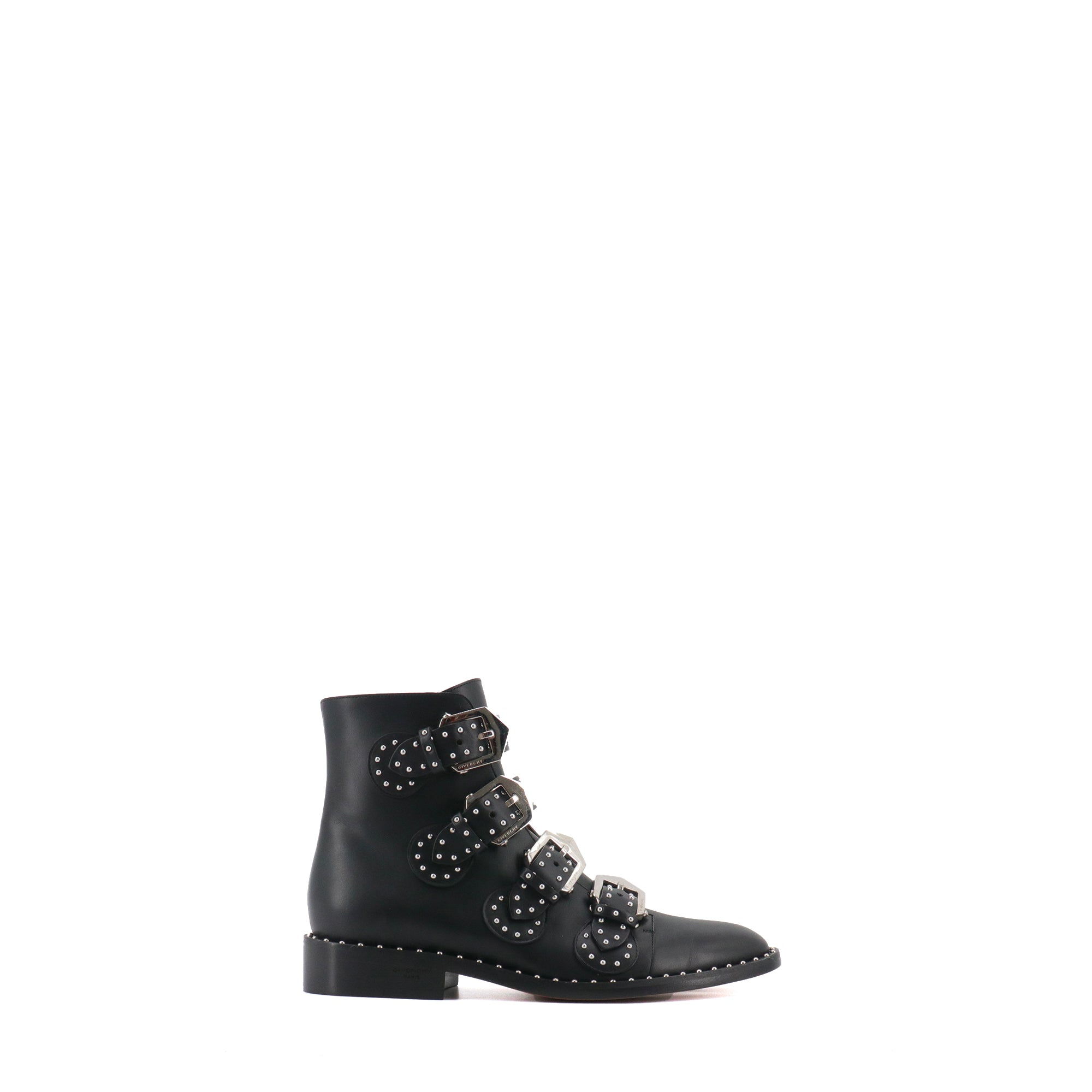 GIVENCHY - Bottines à boucles ornées de clous Givenchy en cuir noir (T37)