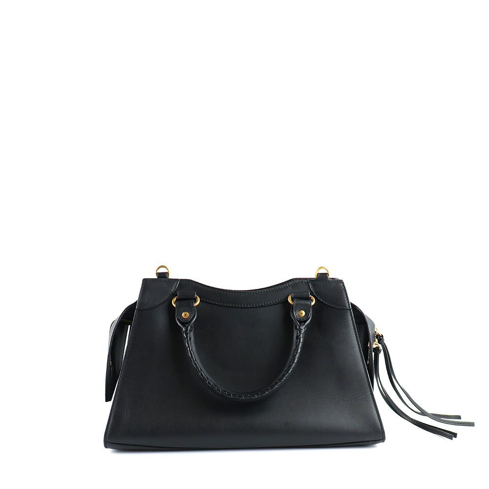 BALENCIAGA - Neo City shoulder bag in black smooth leather