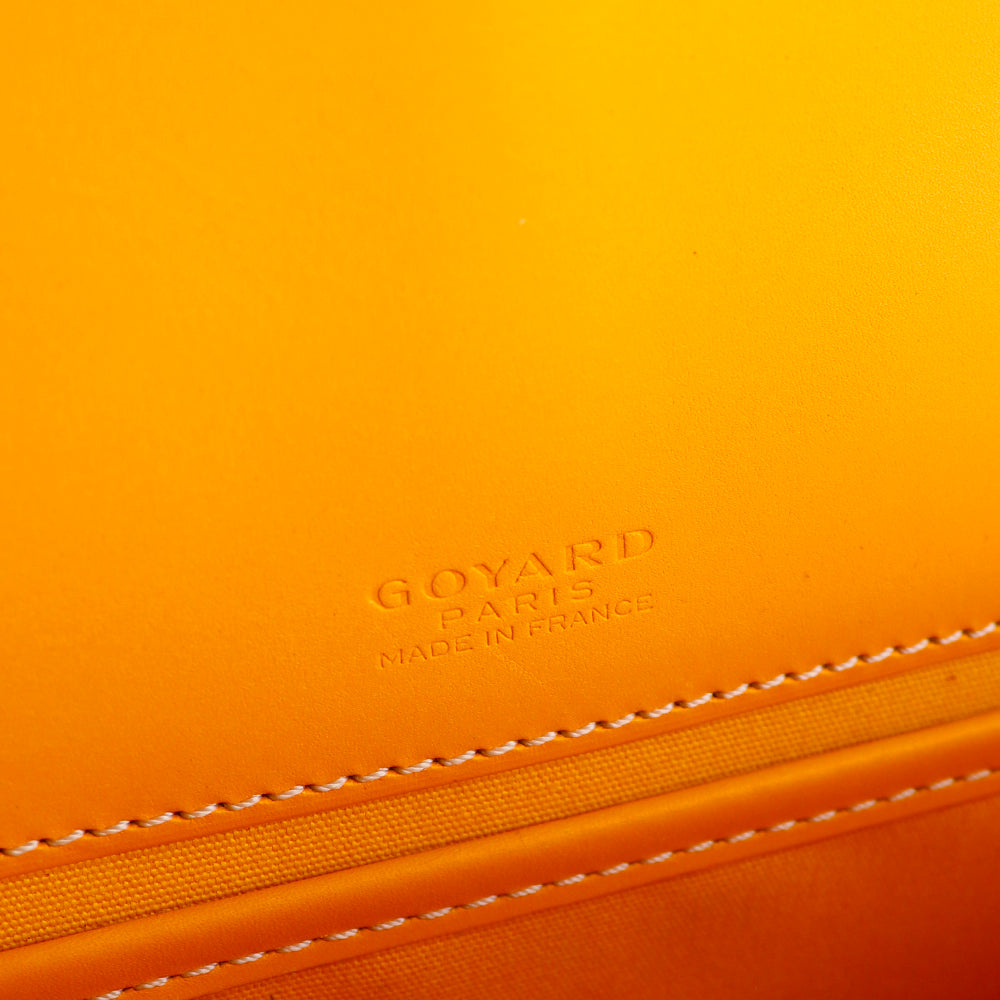 GOYARD - Belvédère PM shoulder bag in coated canvas and yellow leather