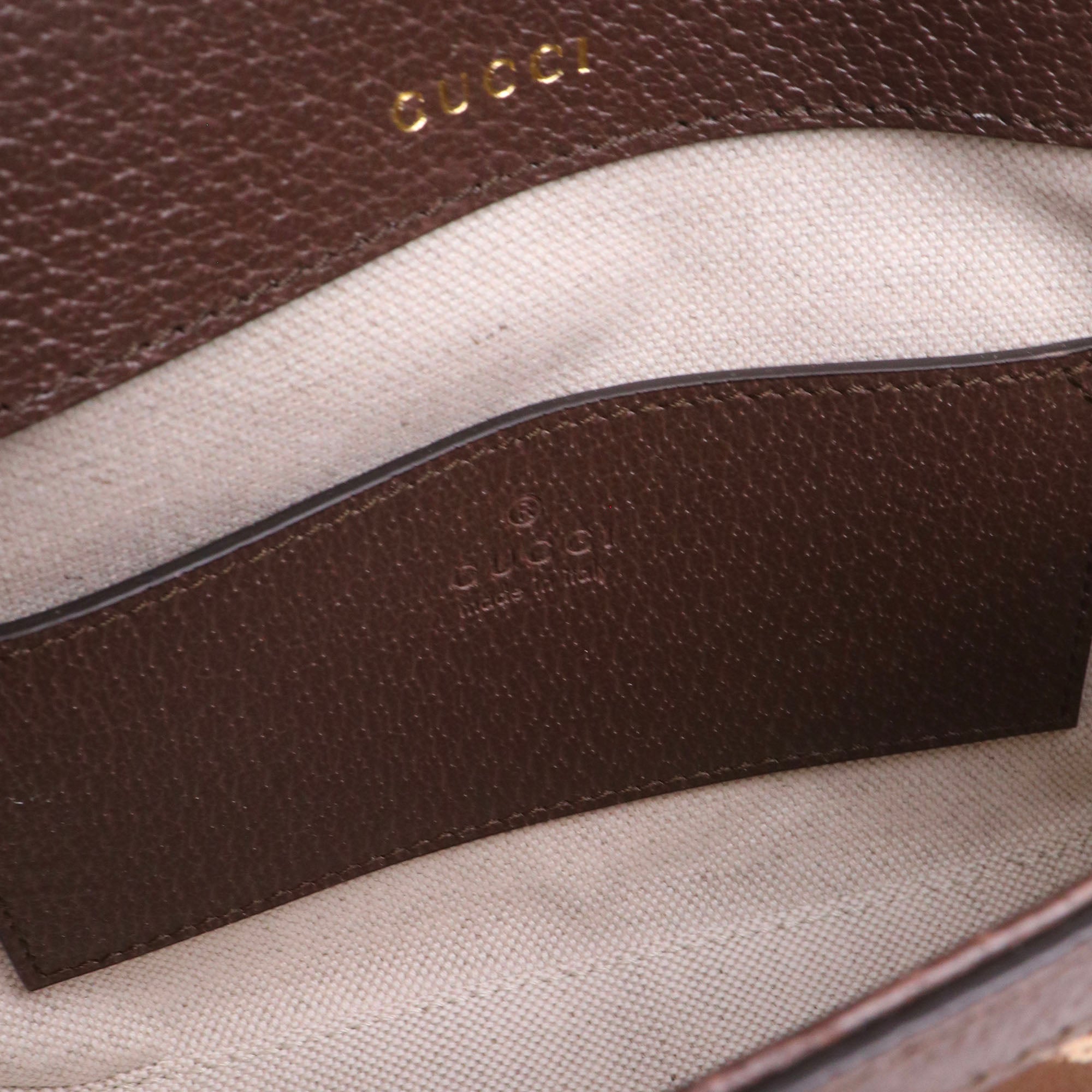 GUCCI - Small Gucci Jackie 1961 shoulder bag in denim and brown grained leather