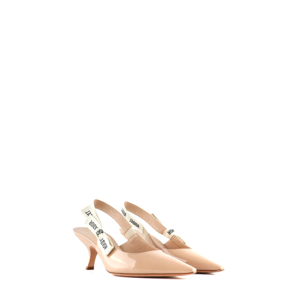 DIOR - Escarpins Slingback J'Adior en cuir verni nude (T39)