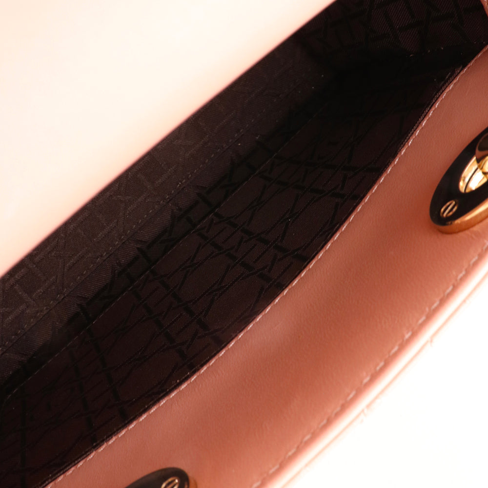 DIOR - Sac à bandoulière Lady Dior My ABCDior small en cuir rose nude