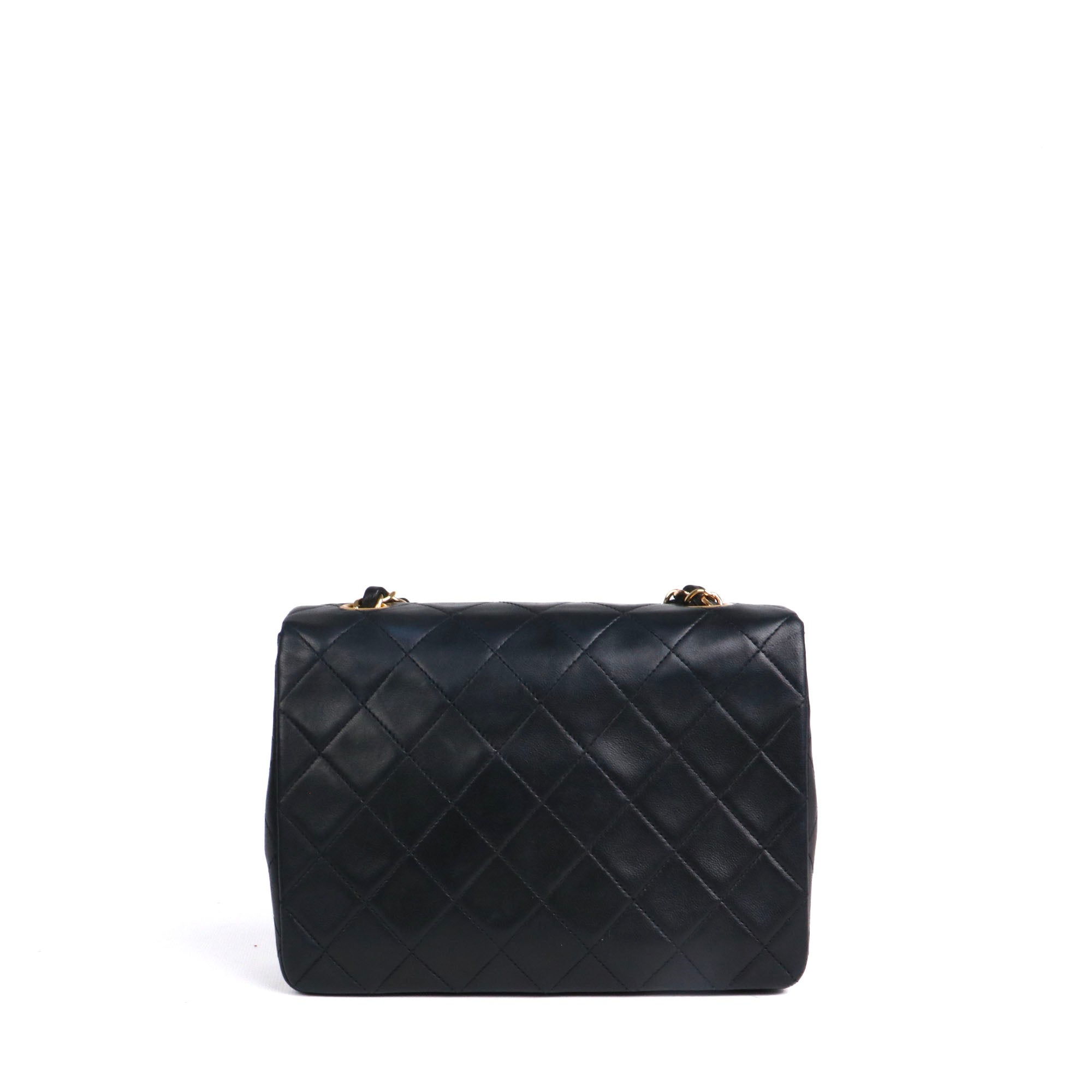 CHANEL - Sac à bandoulière Timeless Mini Square Chanel en cuir noir vintage