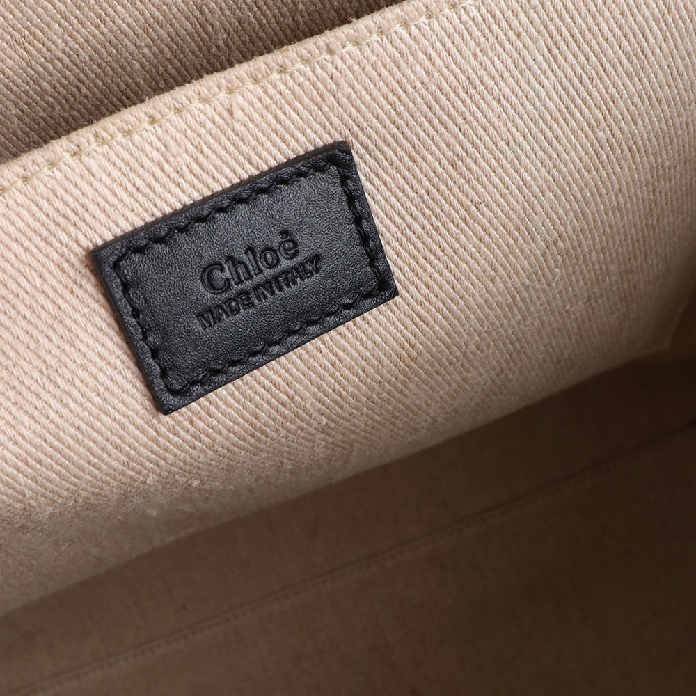 CHLOÉ - Large model Woody shopping bag in black leather