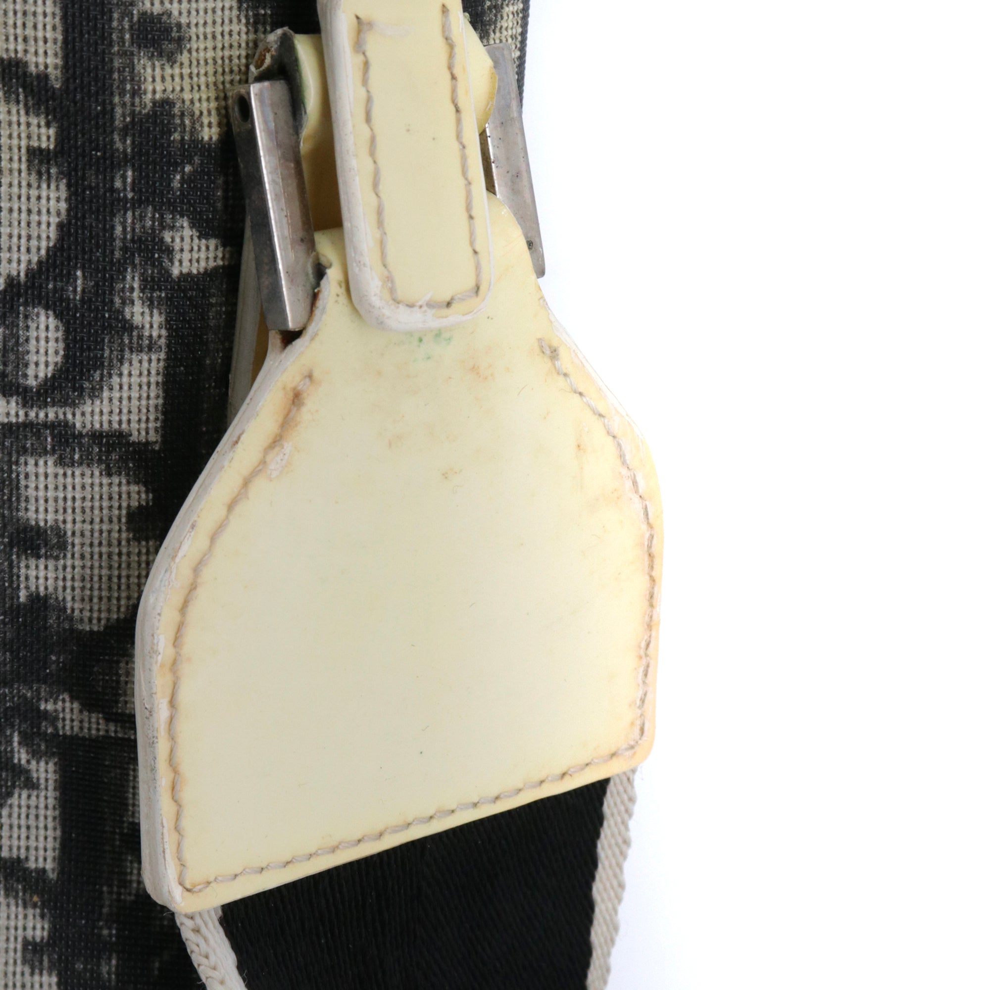 DIOR - Sac à bandoulière Dior en toile noire et blanche vintage