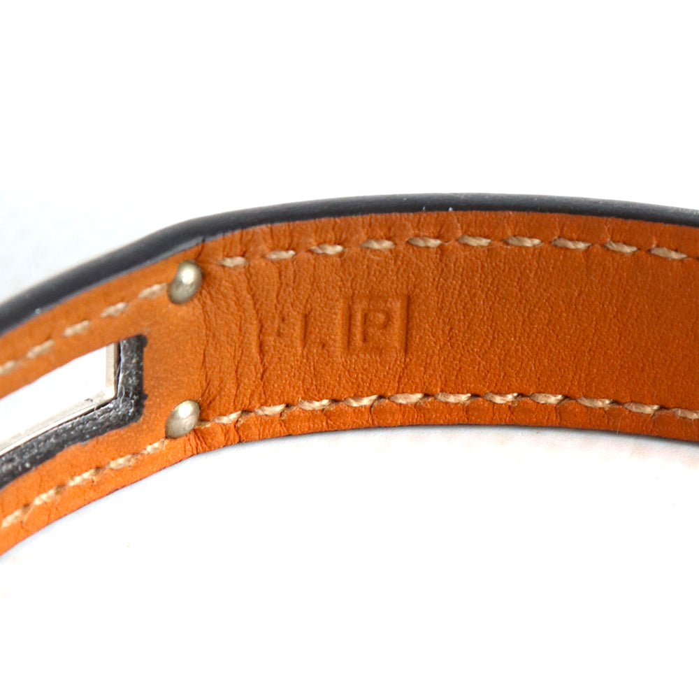 HERMÈS - Kelly double wrap bracelet in purple leather (S)