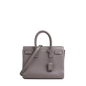 SAINT LAURENT - Sac de Jour Baby Saint Laurent en cuir lisse gris