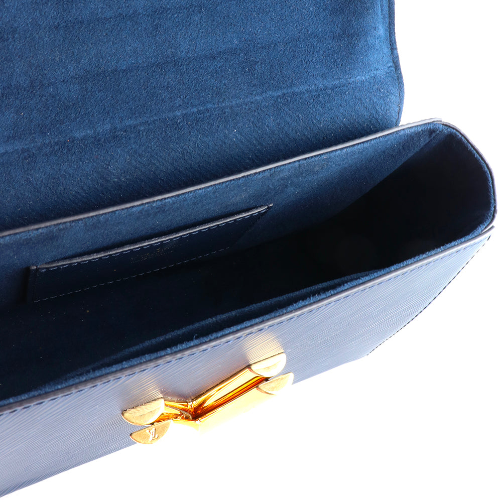 LOUIS VUITTON - Sac à bandoulière Twist MM en cuir épi bleu marine