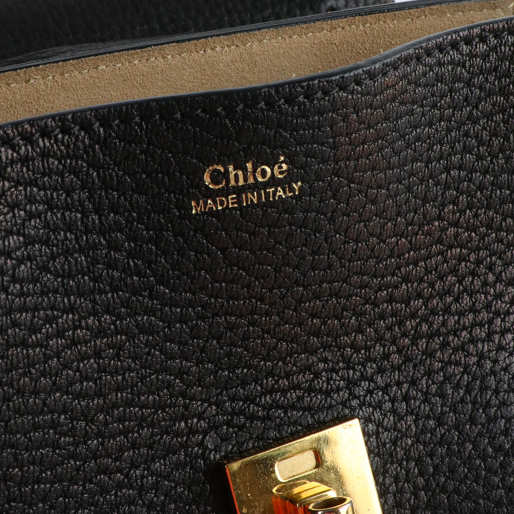 CHLOÉ - Sac à bandoulière Drew en cuir grainé noir