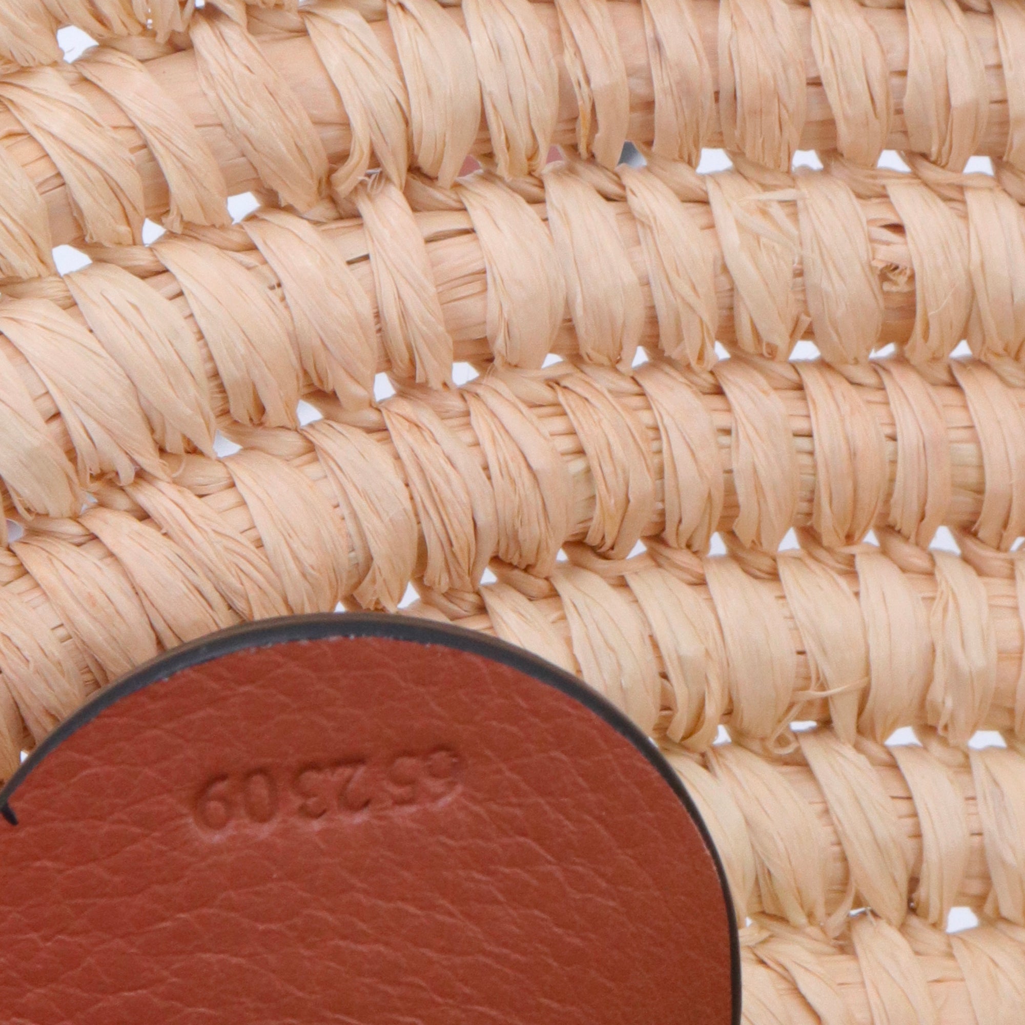 LOEWE - Panier à main Pétal Loewe en raphia et cuir marron
