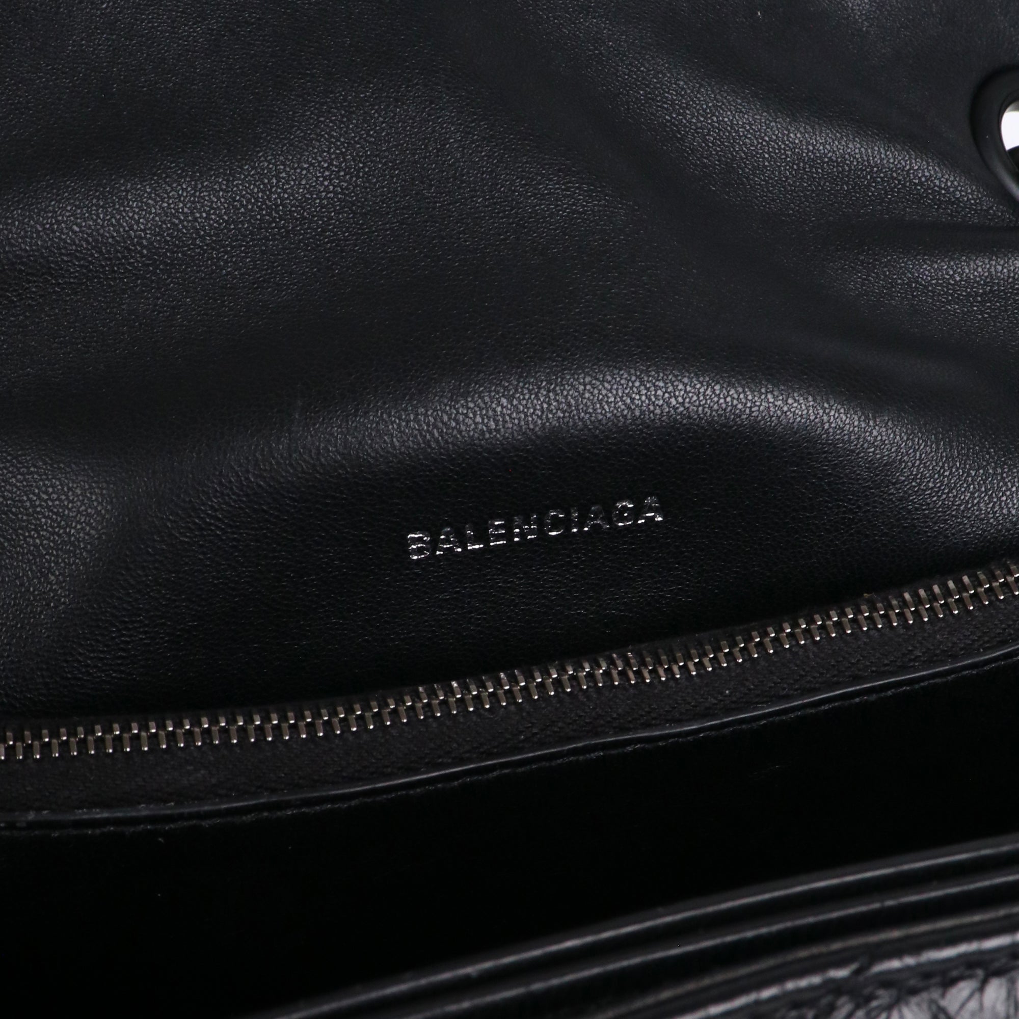 BALENCIAGA - Crush small shoulder bag in black leather