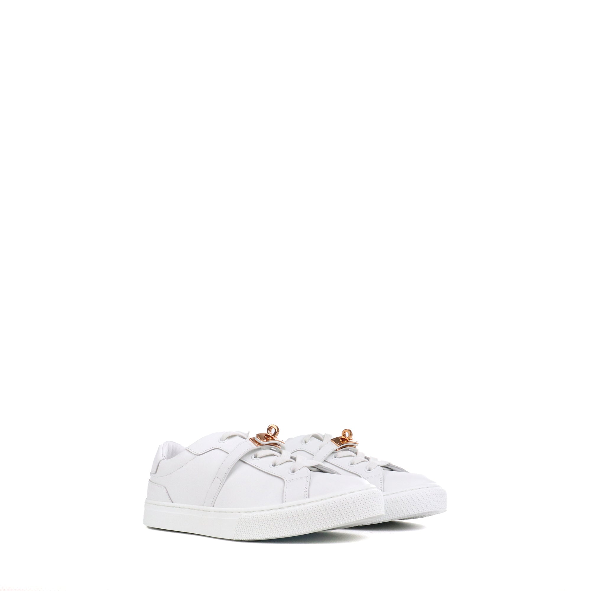 HERMÈS - Day sneakers in white leather (T39)