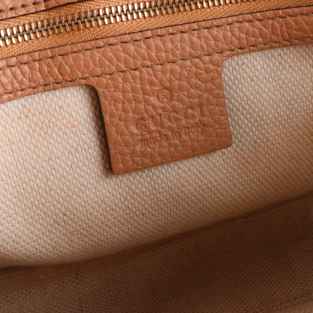 GUCCI - Soho shoulder bag in nude grained leather