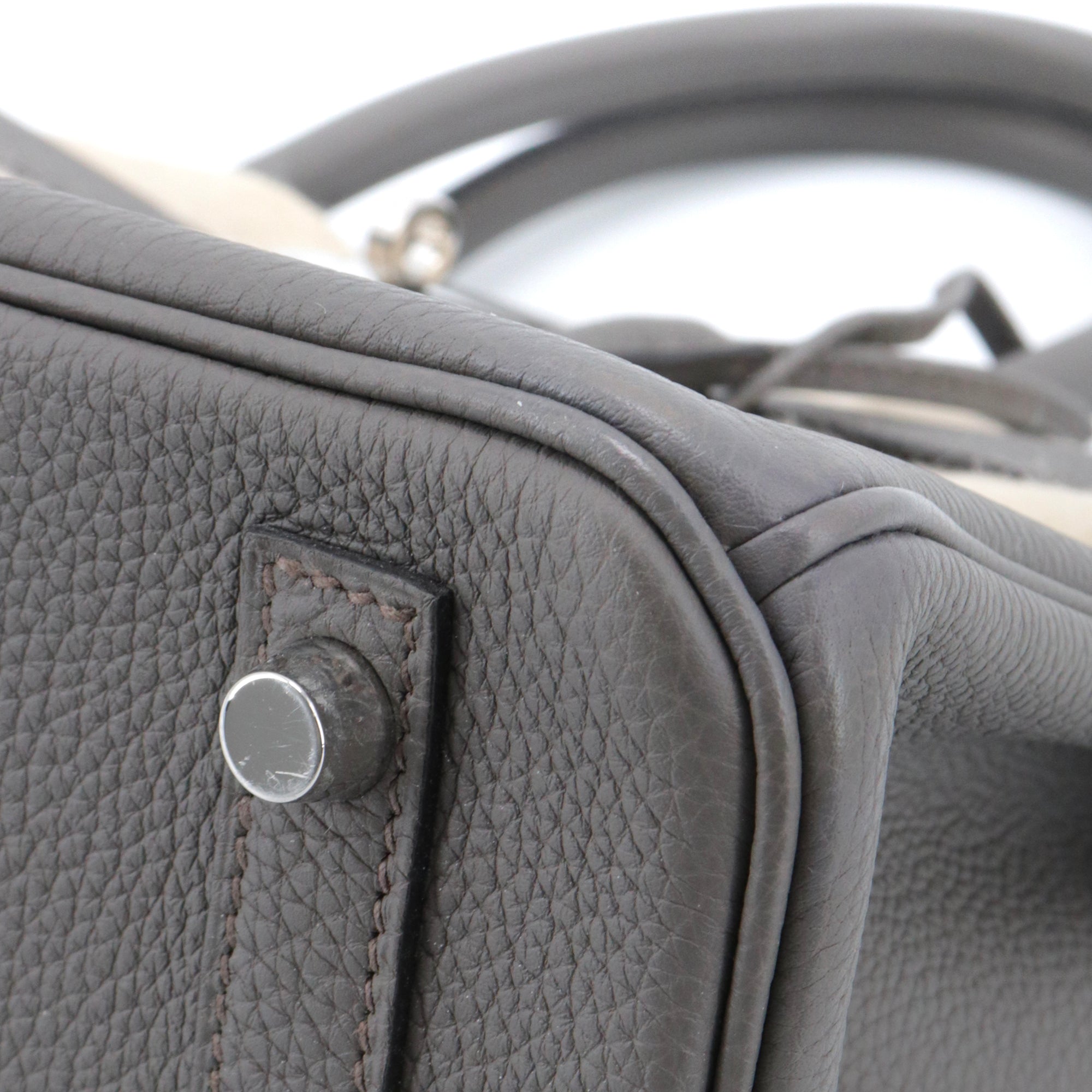 HERMÈS - Sac à main Birkin 30 Hermès en cuir togo gris étain