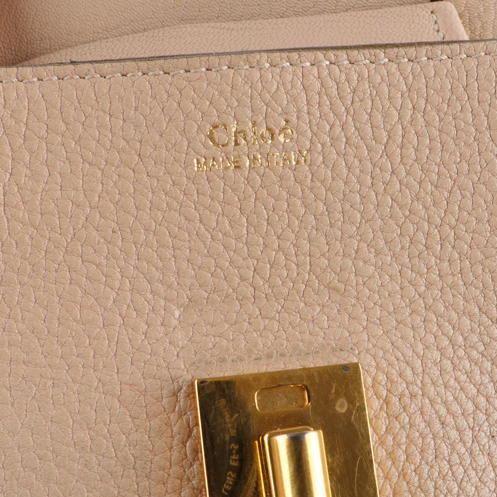 CHLOÉ - Sac à bandoulière Drew en cuir grainé beige