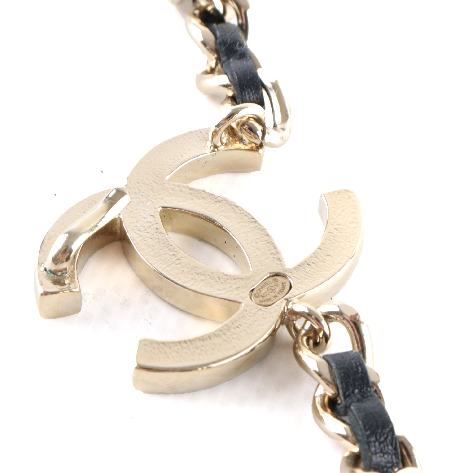 CHANEL - CC leather chain belt / necklace (Adjustable size) 