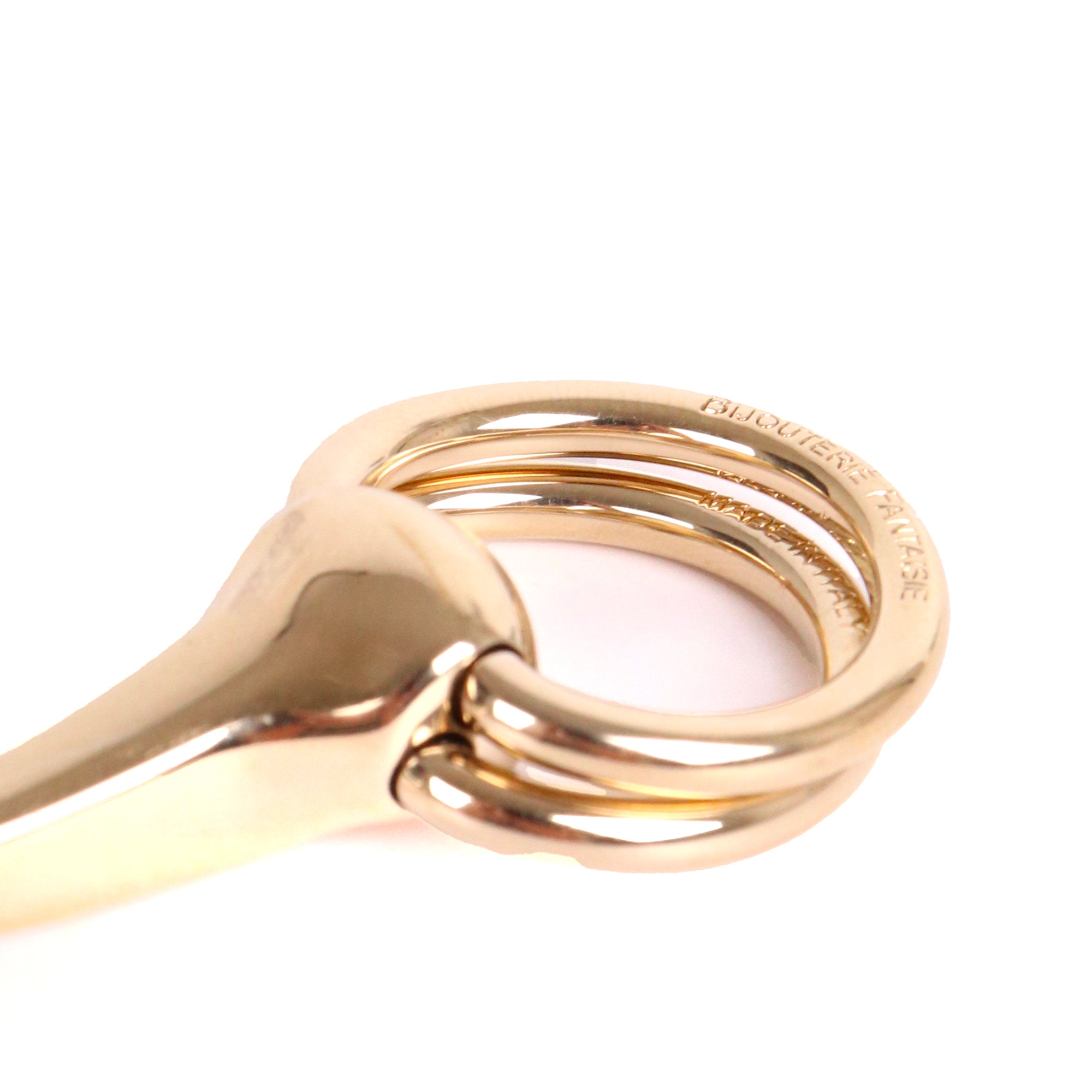 HERMÈS - Anneau de foulard Mors Hermès en métal champagne