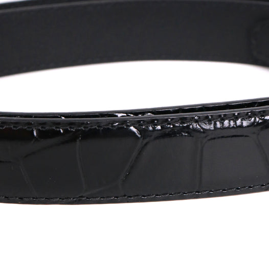 BALENCIAGA - Ceinture BB Balenciaga en cuir croco noir (T85)