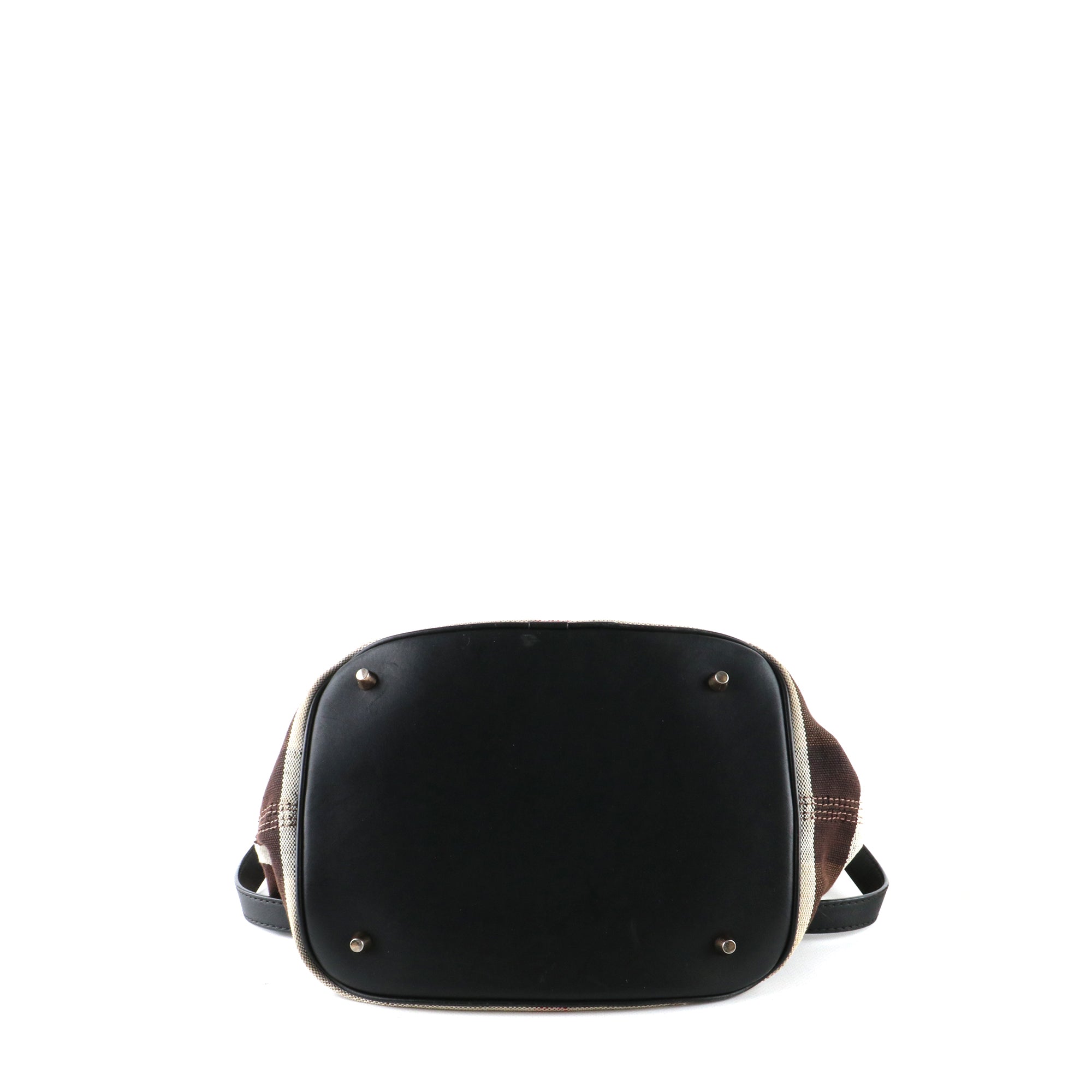 BURBERRY - Ashby handbag in black canvas and leather 