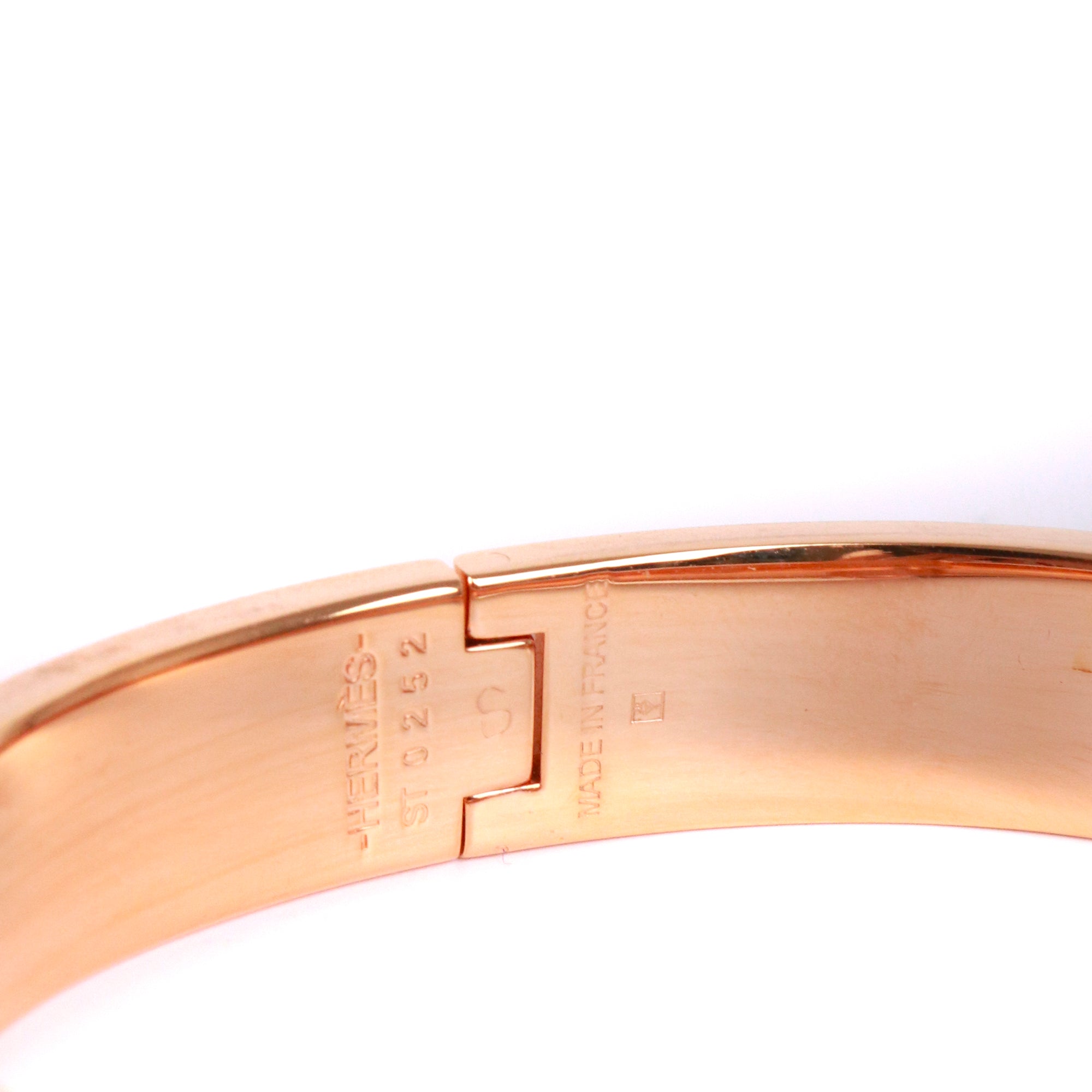HERMÈS - Bracelet Clic Anneau Hermès en métal or rose