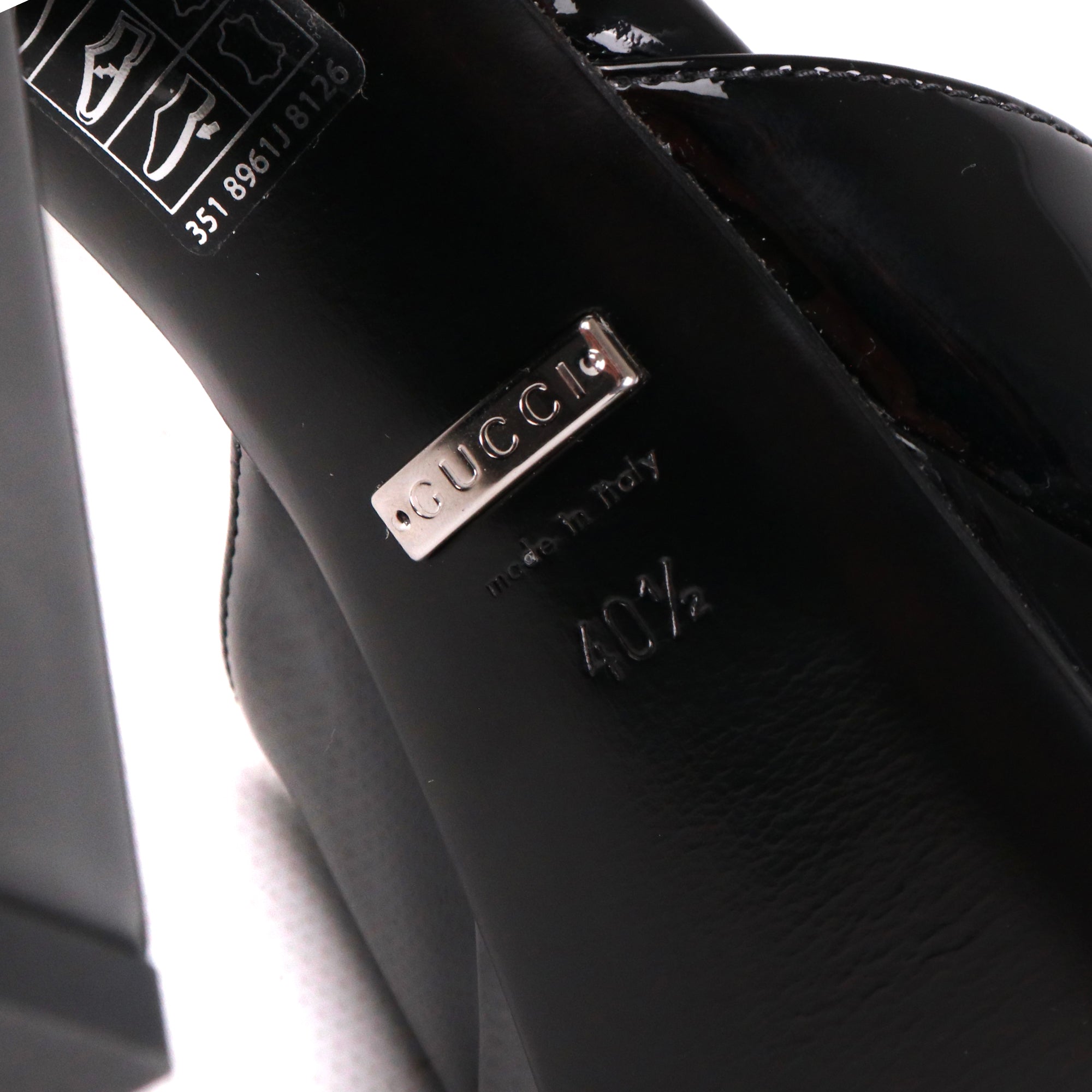 GUCCI - Escarpins Crystal Gucci en cuir verni noir (T40,5)