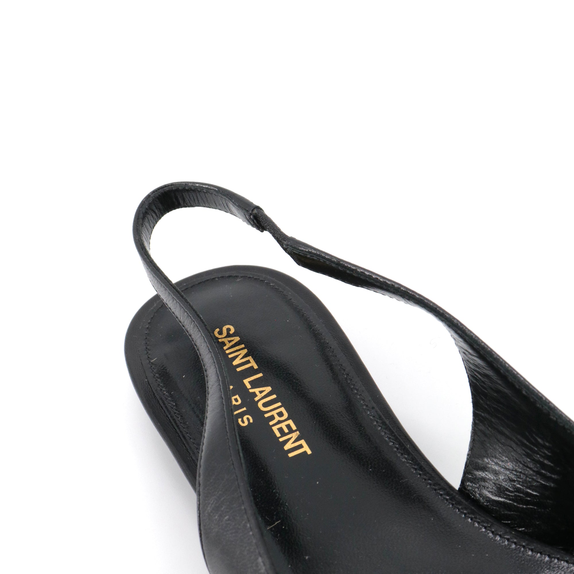 SAINT LAURENT - Sandales Anaïs Saint Laurent en cuir noir (T37.5)