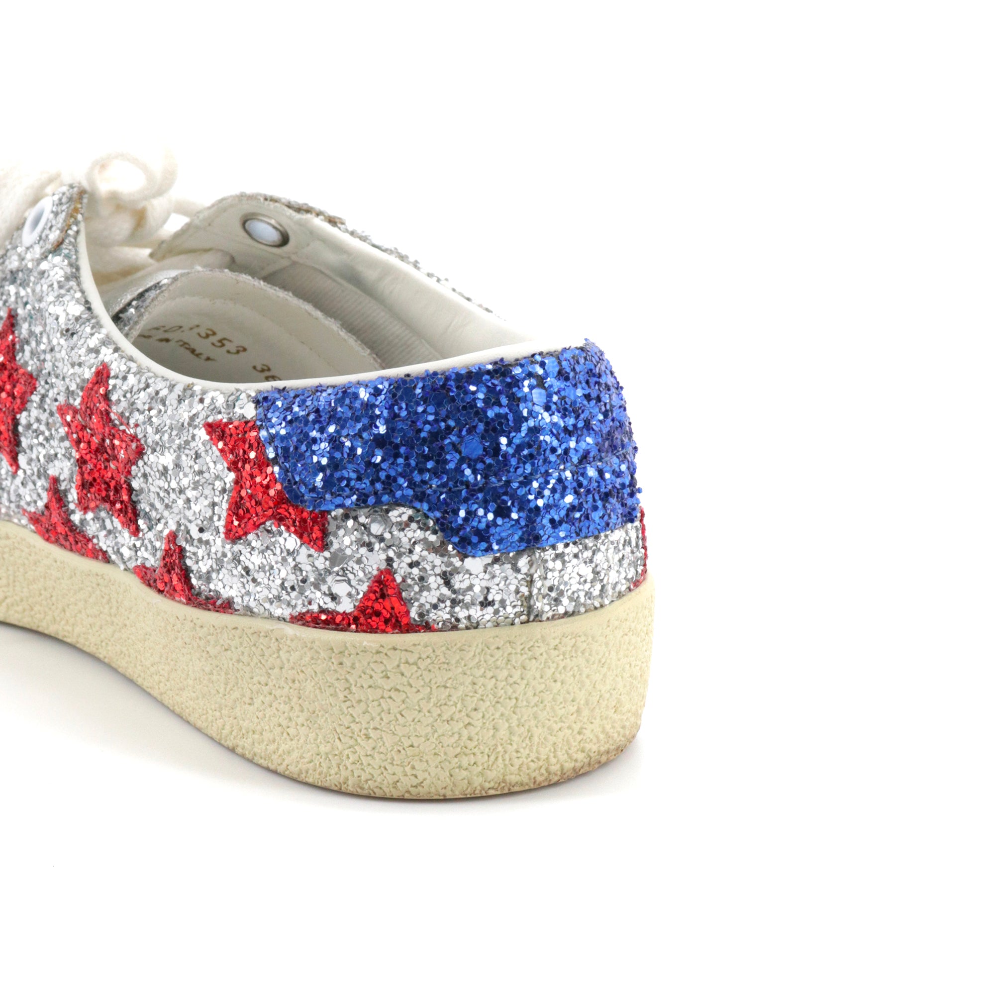 SAINT LAURENT - Saint Laurent Court Classic sneakers with silver glitter (size 36.5)
