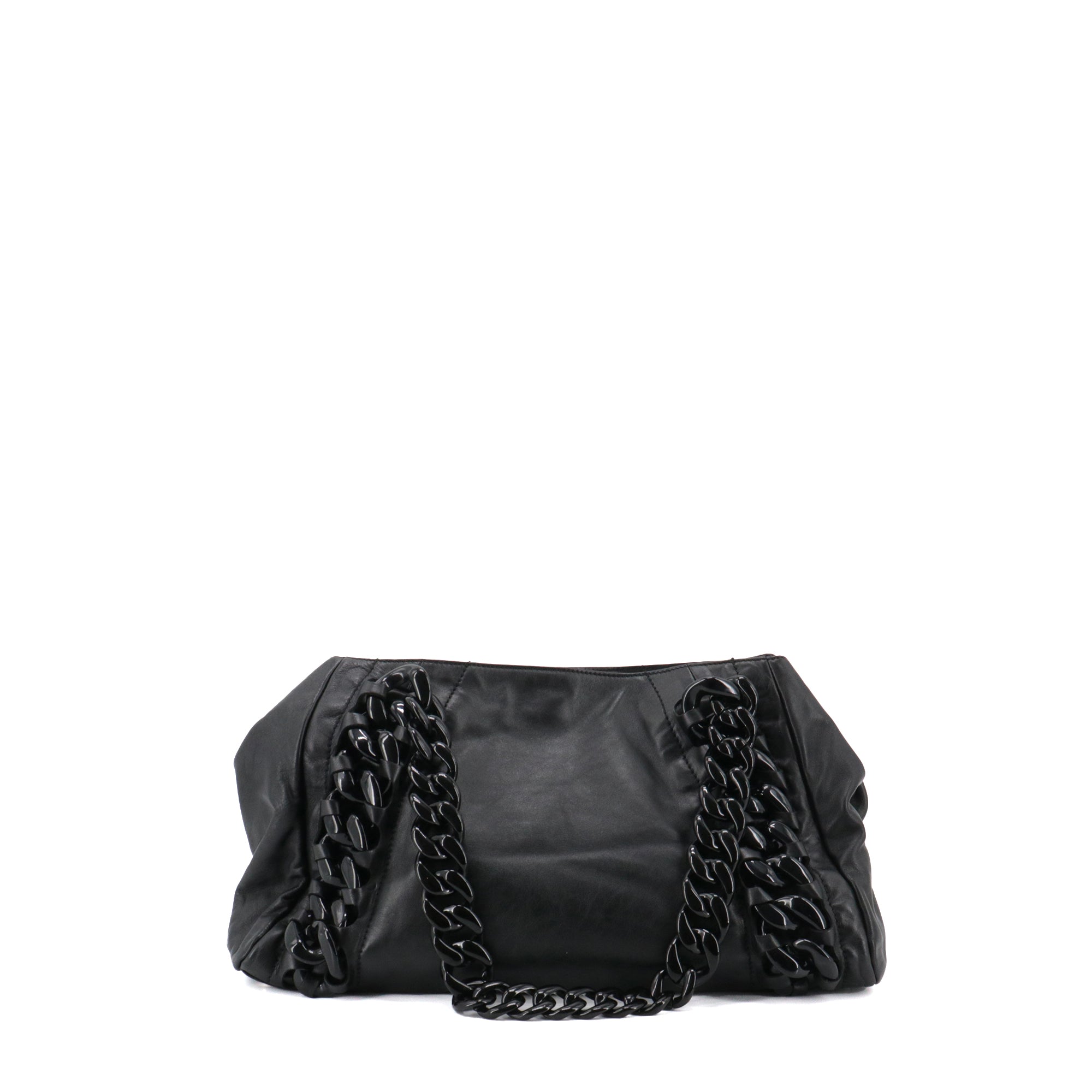 CHANEL - Chanel Rhodoid shoulder bag in black leather