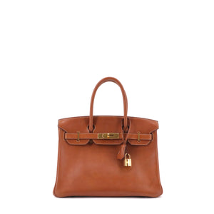 HERMÈS - Sac à main Birkin 30 Hermès en cuir barenia marron