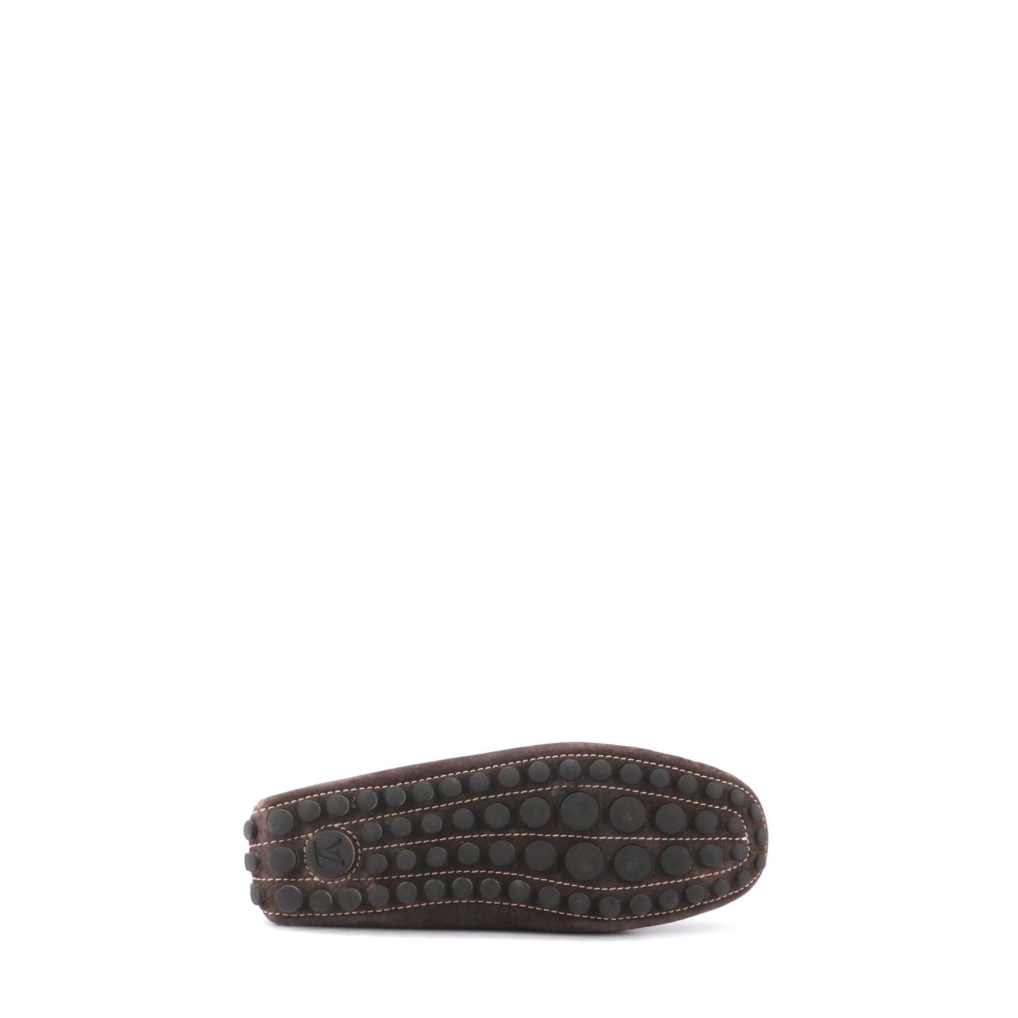 LOUIS VUITTON - Louis Vuitton LV Driver loafers in brown grained leather (T41.5)