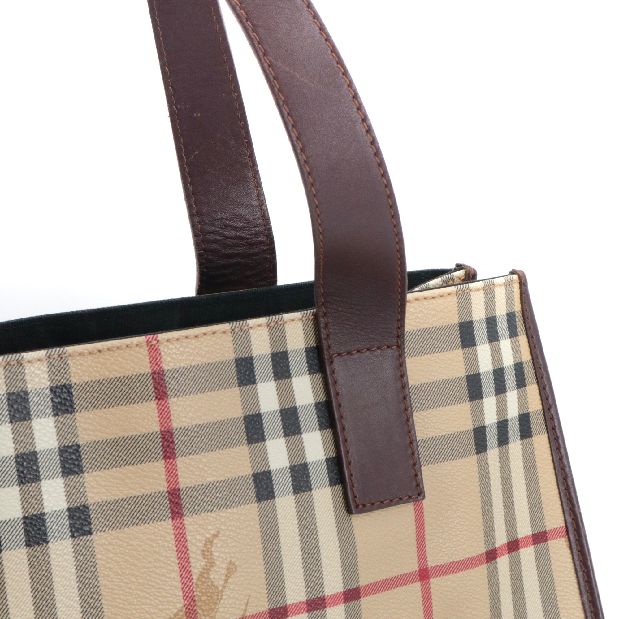 BURBERRY - Burberry tote bag in beige check canvas 