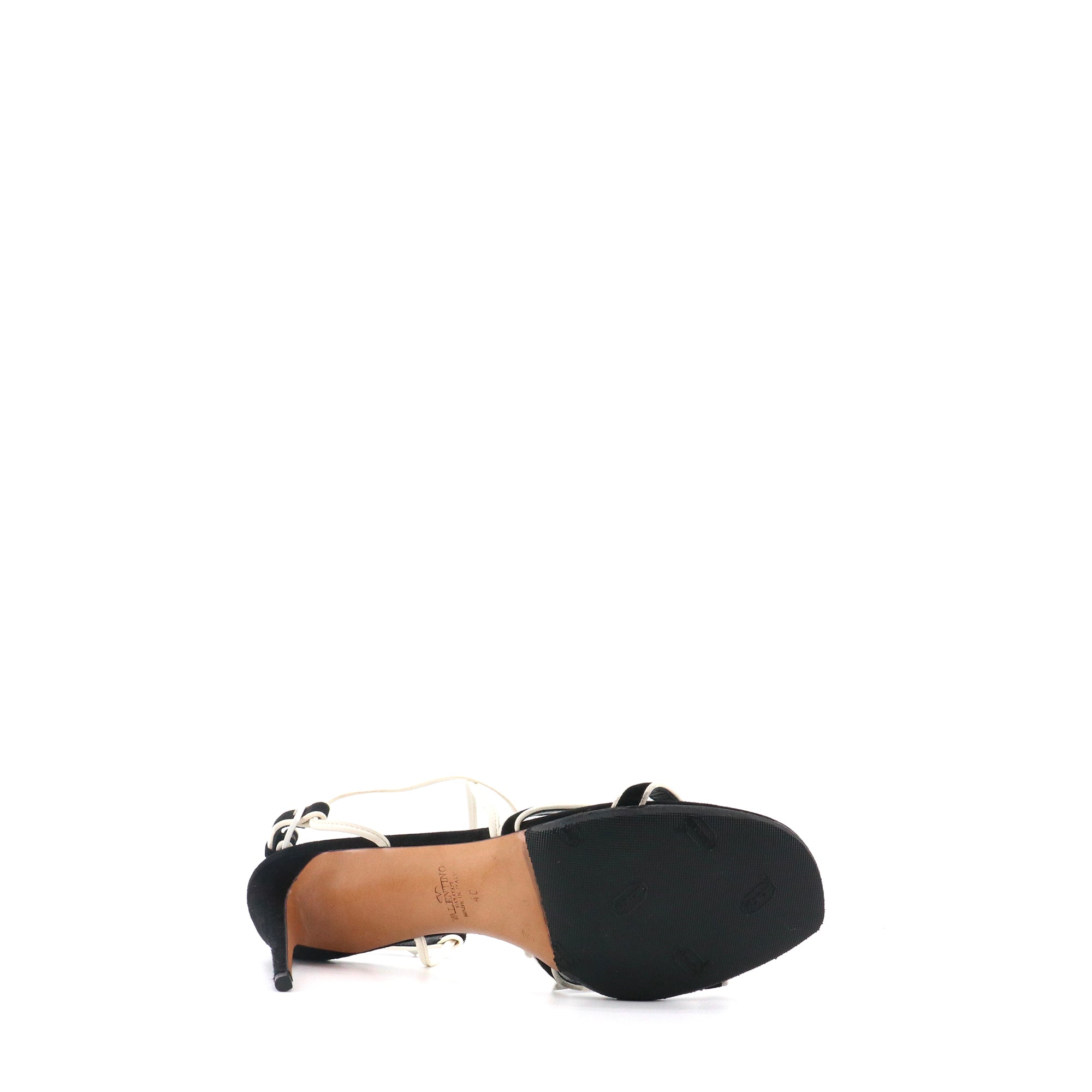 VALENTINO - Sandales à talons Rockstud Valentino en daim noir (T40)