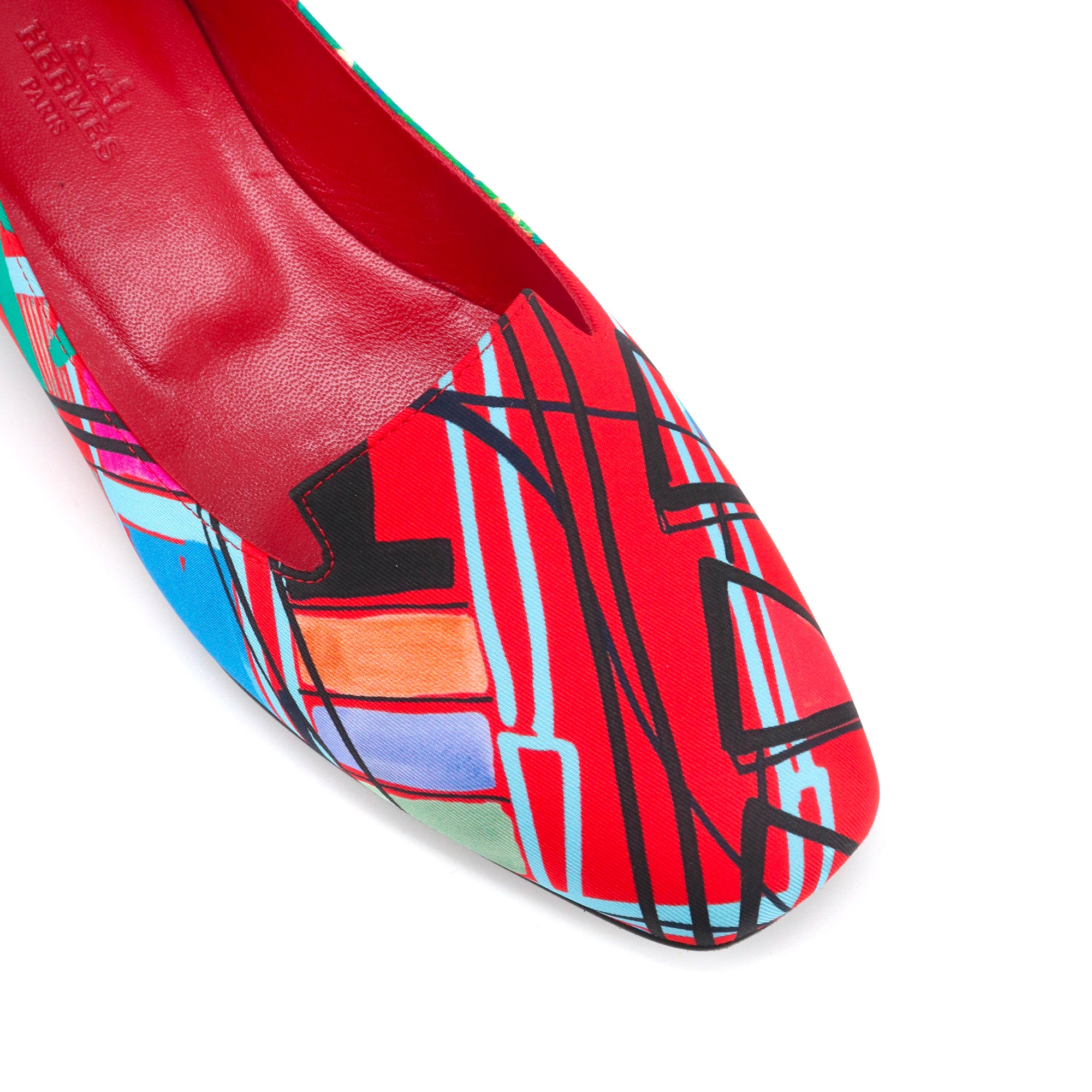 HERMÈS - Mocassins Holly Hermès en toile multicolore (T37)