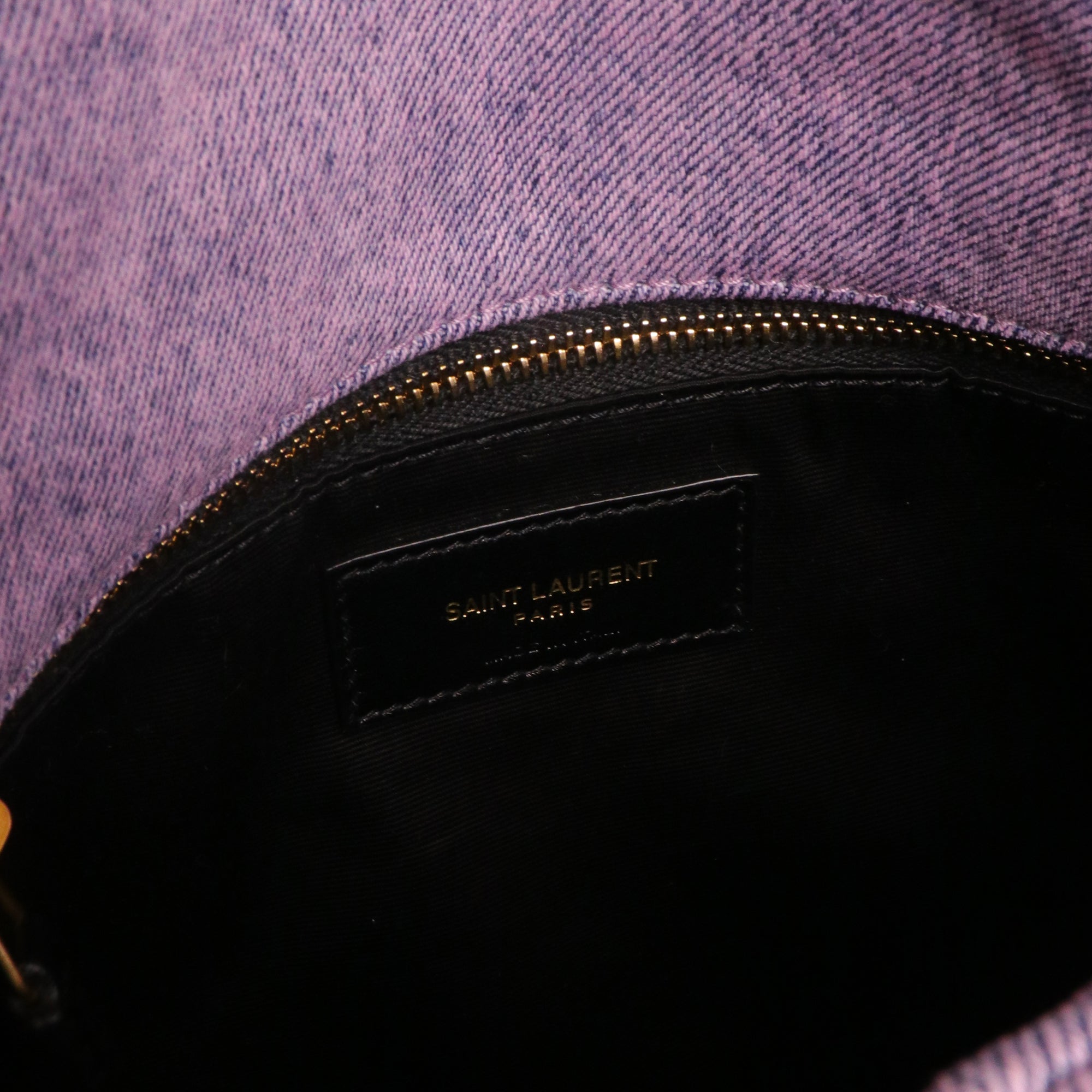 SAINT LAURENT - Sac à bandoulière Puffer medium Saint Laurent en denim violet