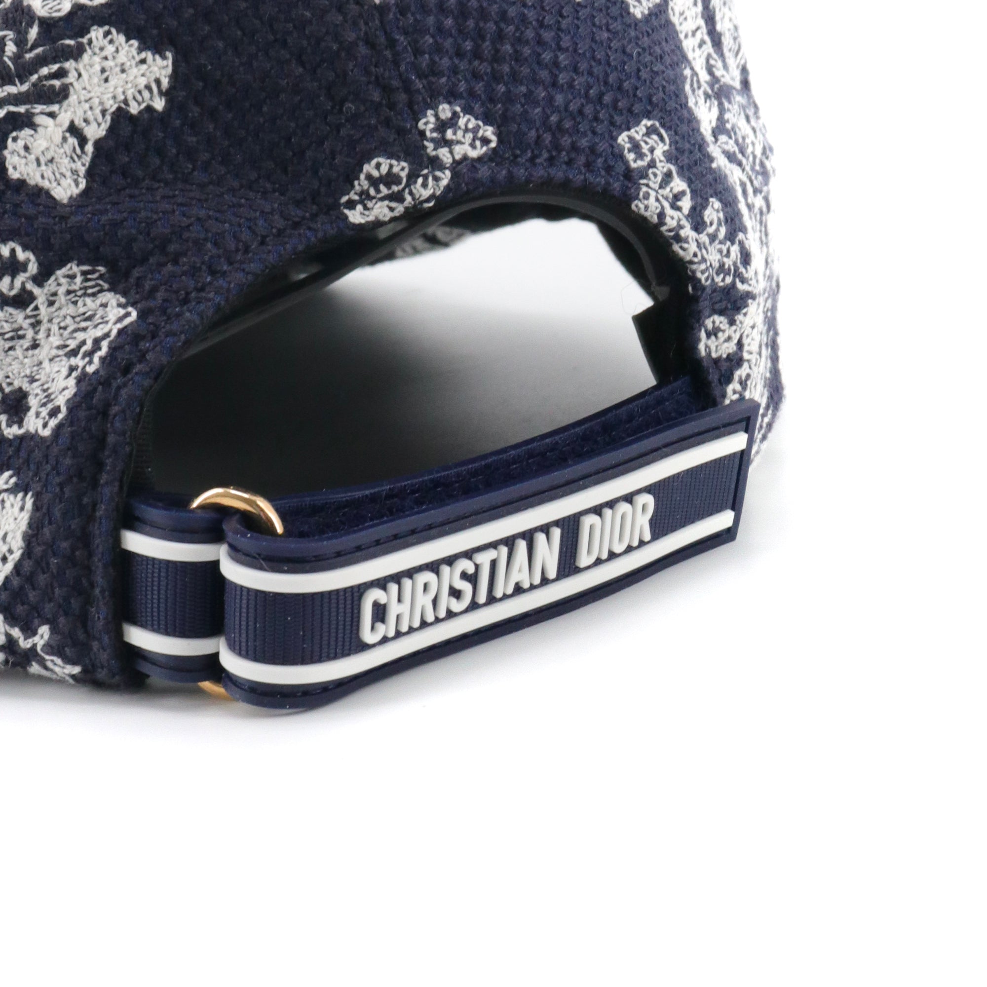 DIOR - Dior D-Player cap in navy blue toile de jouy (T58)