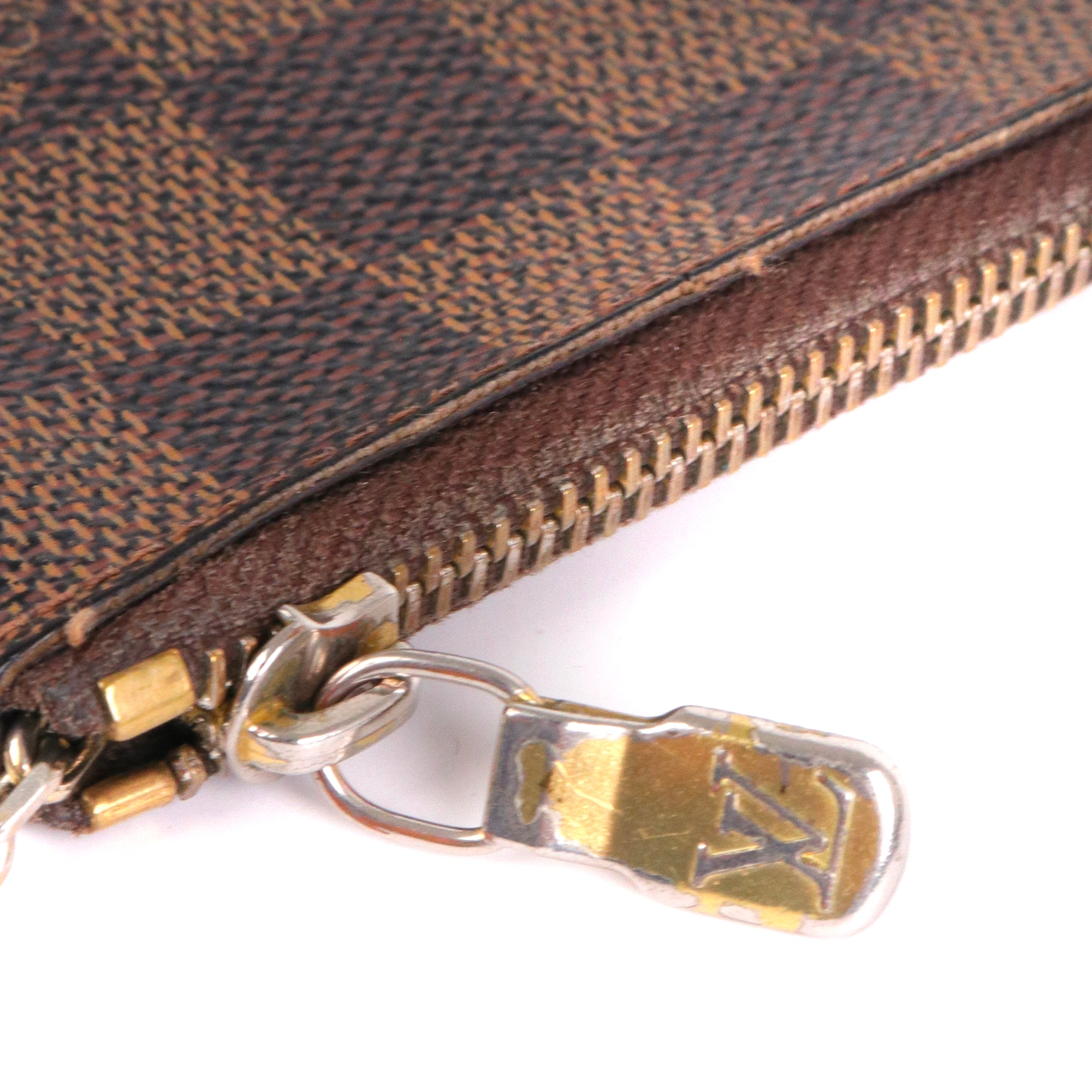 LOUIS VUITTON - Pochette-clés Louis Vuitton en toile damier ébène