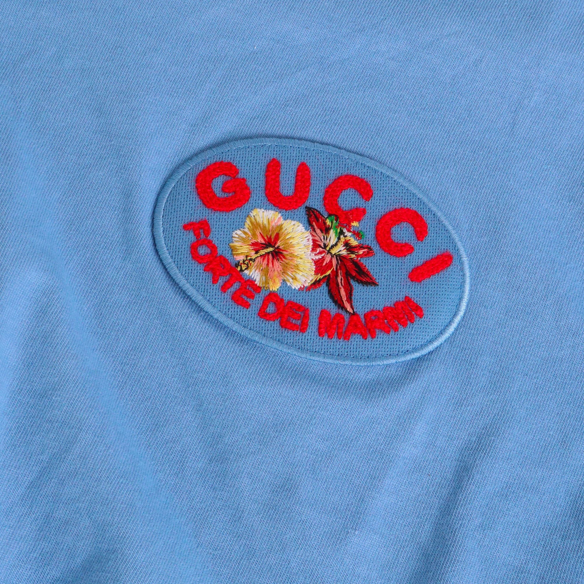 GUCCI - Top Gucci Forte Dei Marmi en coton bleu (M)