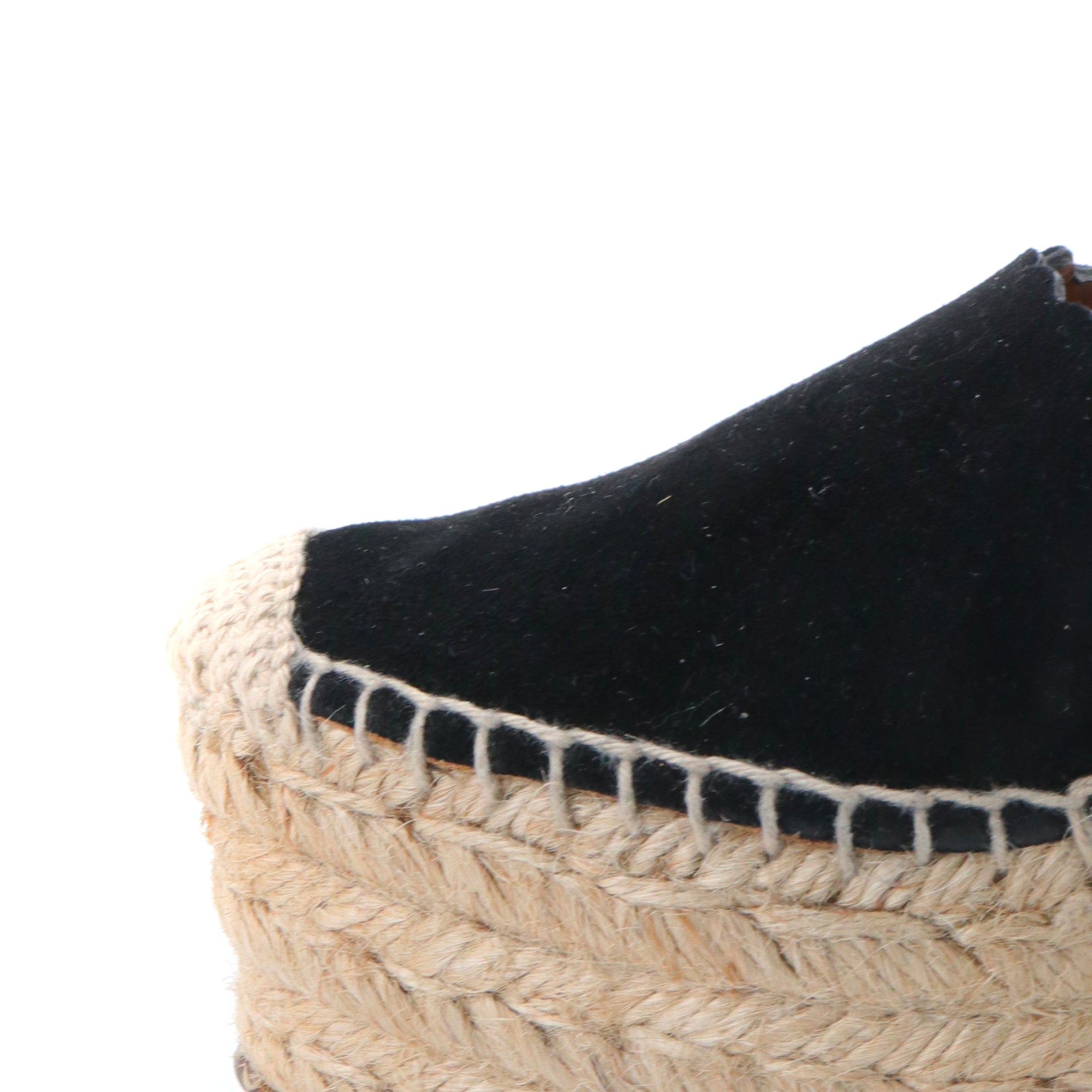 CHLOÉ - Sandales à talon compensé Chloé en daim noir (T37)
