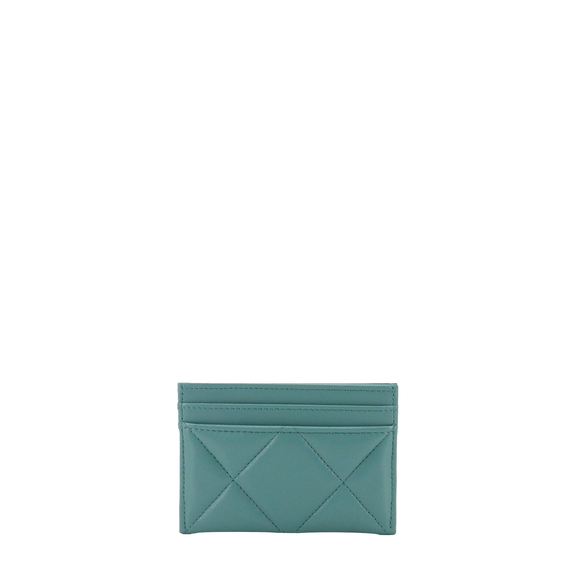 CHANEL - Porte cartes 19 Chanel en cuir bleu