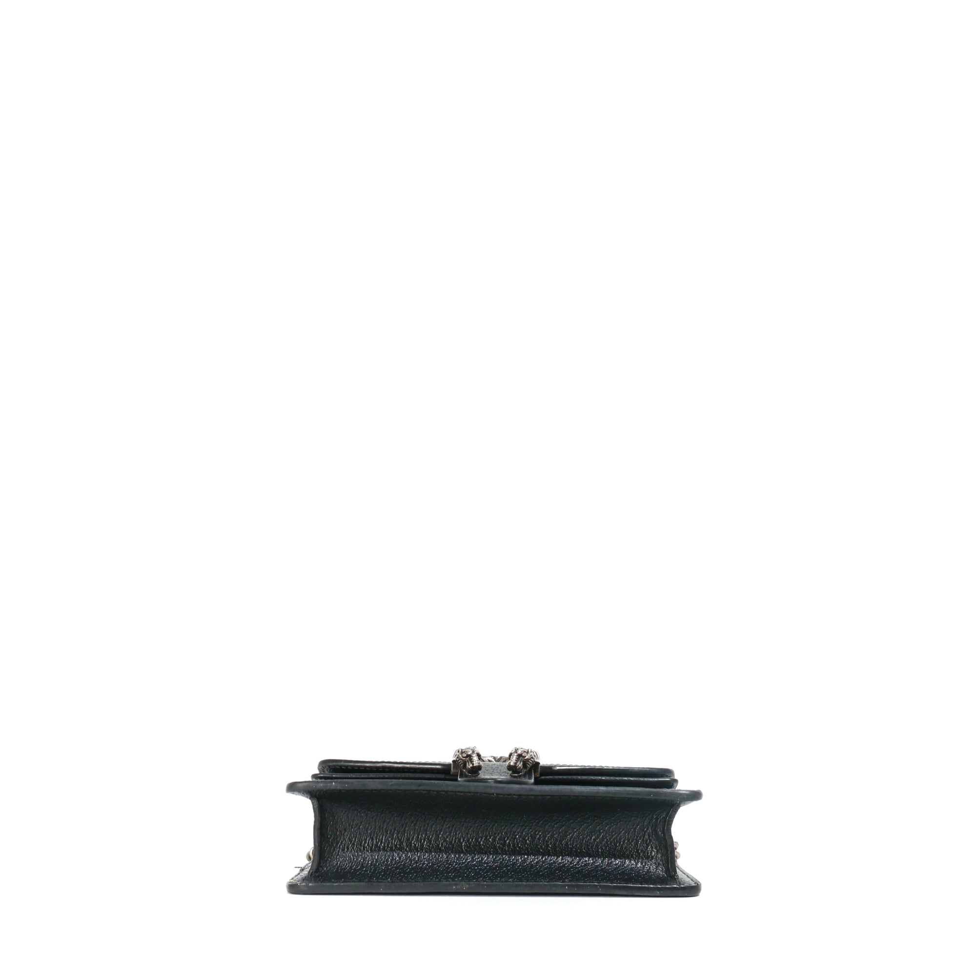 GUCCI - Sac à bandoulière Dionysus super mini en cuir noir et denim