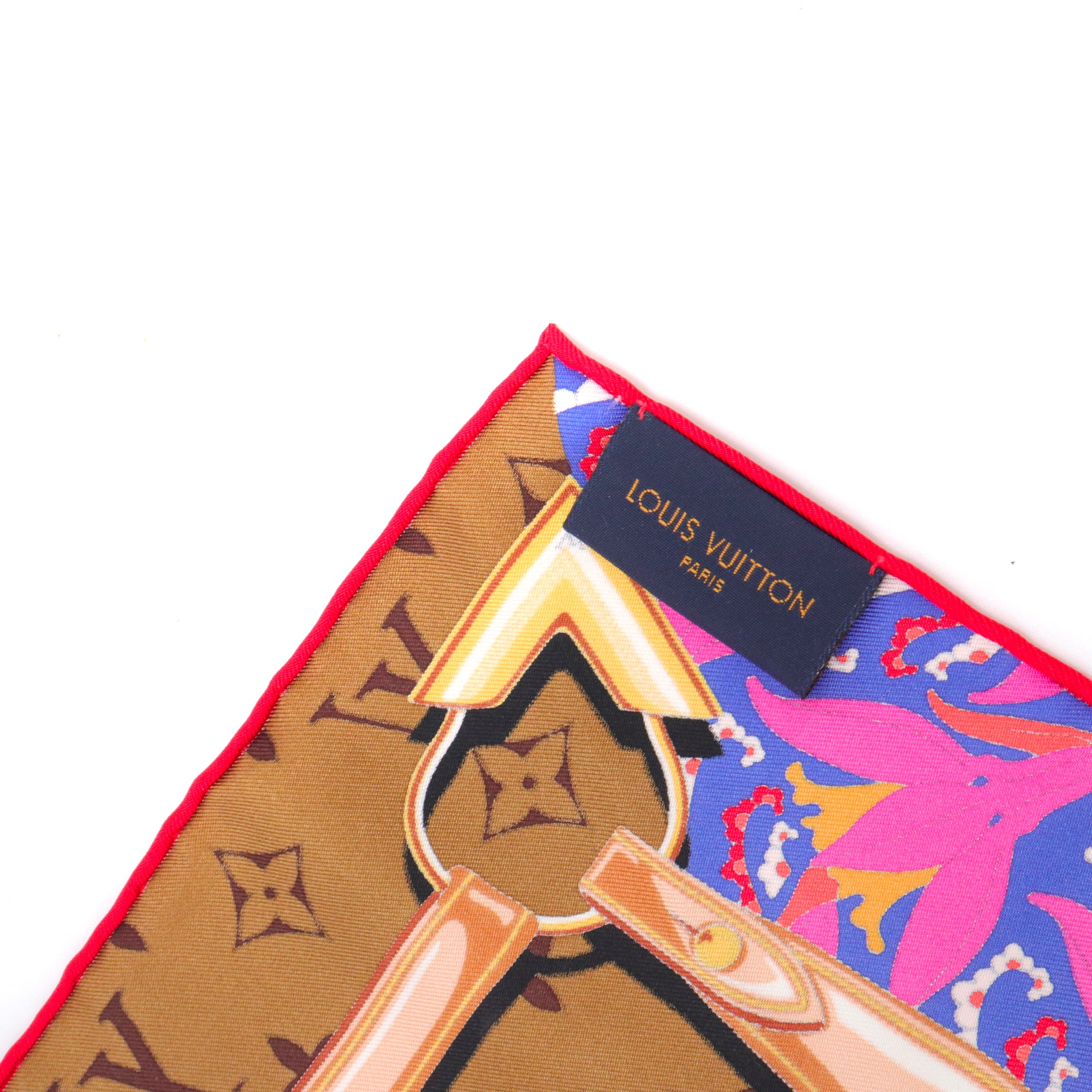 LOUIS VUITTON - Carré 90 Cadenas Louis Vuitton en soie multicolore