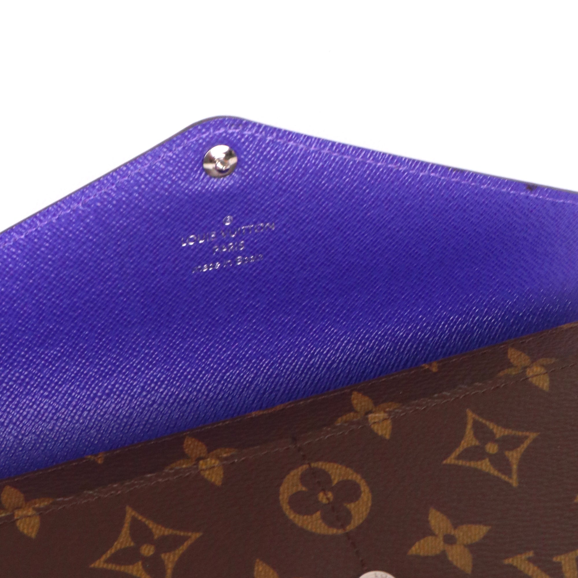 LOUIS VUITTON - Portefeuille Marie-Lou Louis Vuitton en toile monogrammée et cuir épi violet