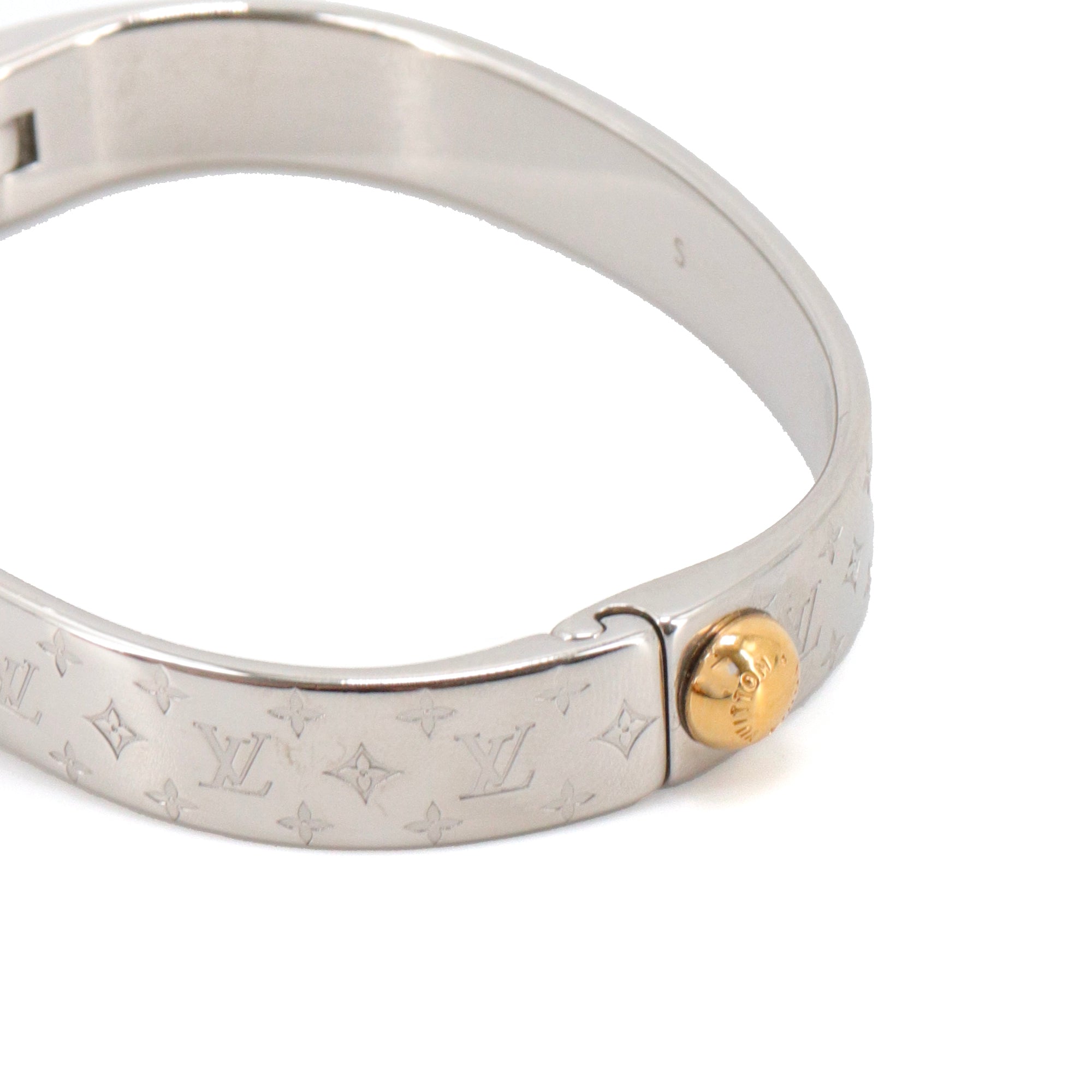 LOUIS VUITTON - Bracelet Nanogram Louis Vuitton en métal argenté (S)