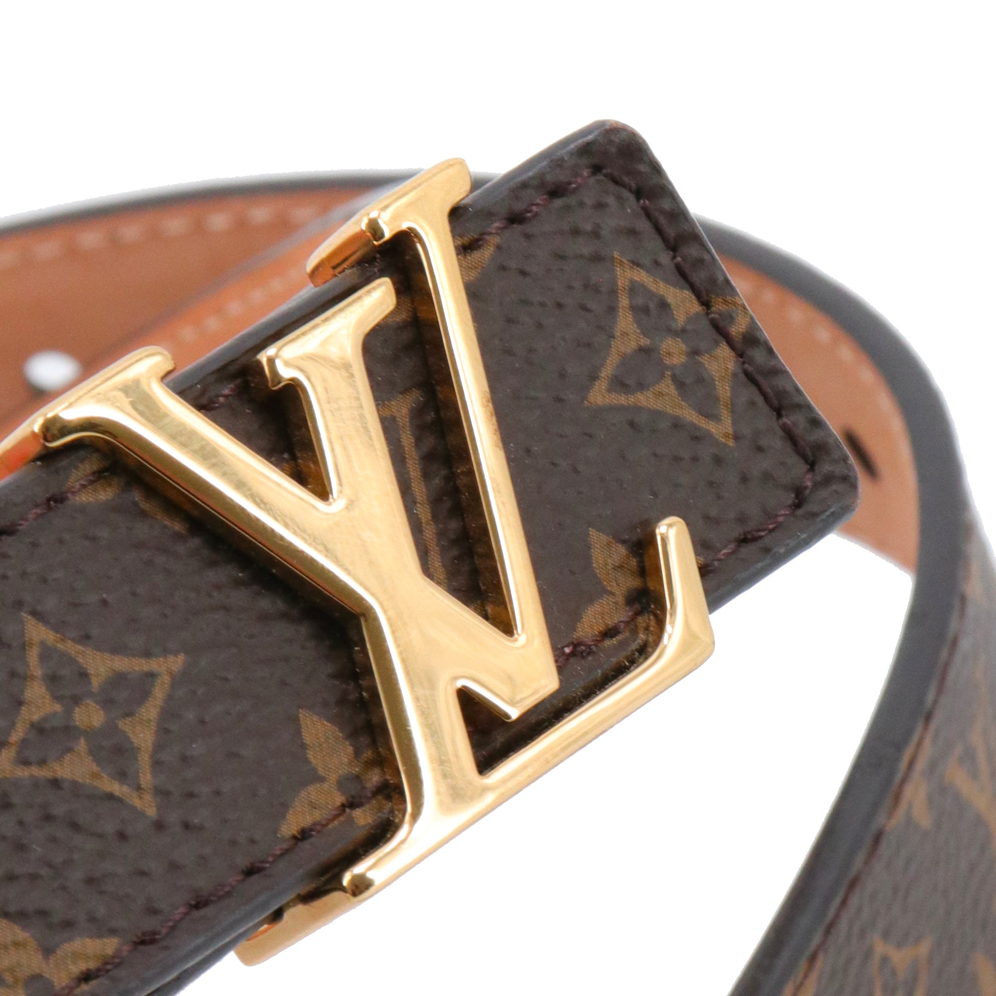 LOUIS VUITTON - Ceinture Initiales LV Louis Vuitton en toile monogrammée (T85)