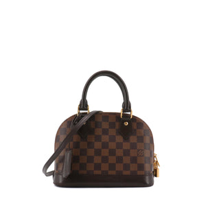 LOUIS VUITTON - Sac à bandoulière Alma BB Louis Vuitton en toile damier ébène