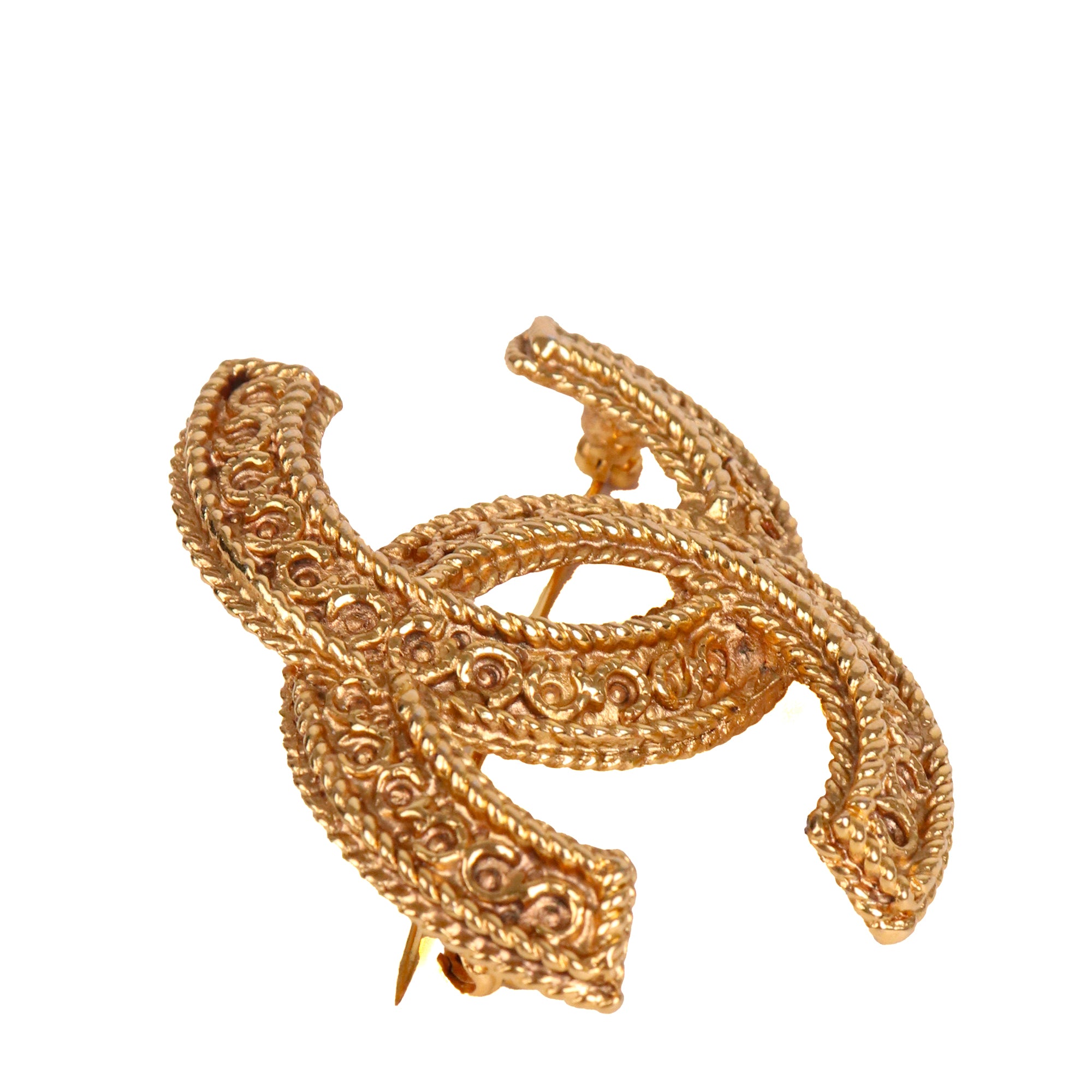 CHANEL - Chanel CC brooch with rhinestones