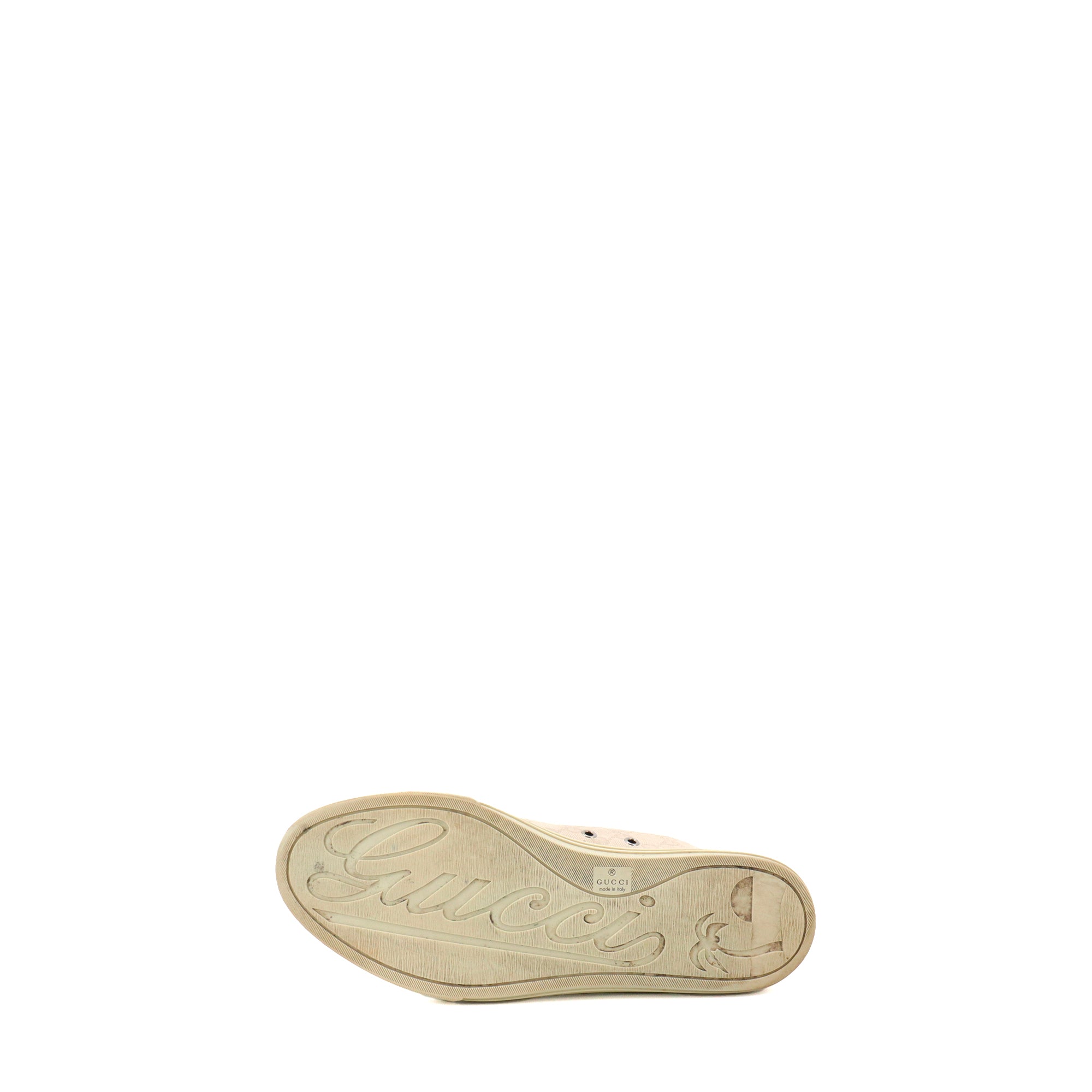 GUCCI - Gucci high-top sneakers in beige canvas (T45)