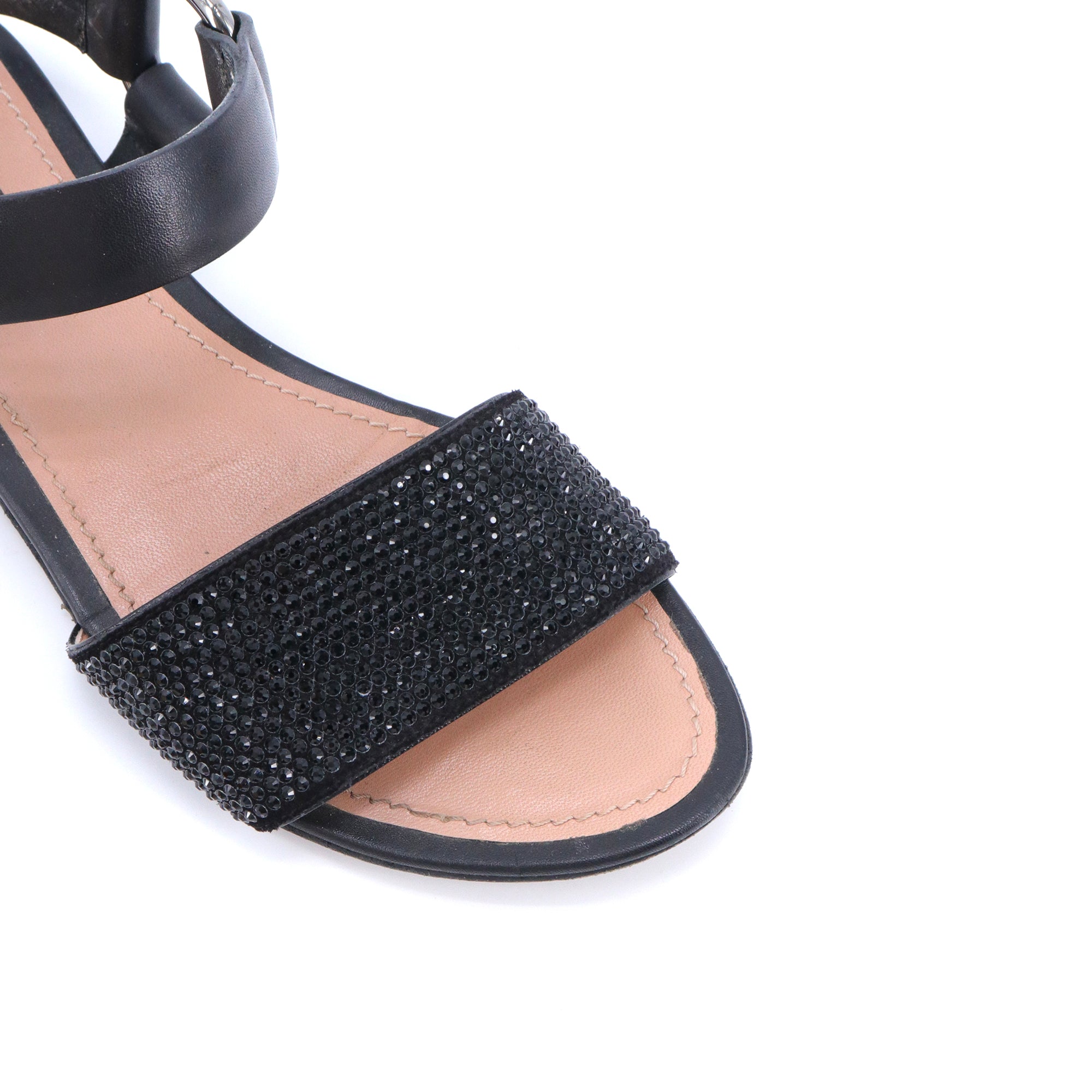 LOUIS VUITTON - Sandales Louis Vuitton en cuir noir (T36)