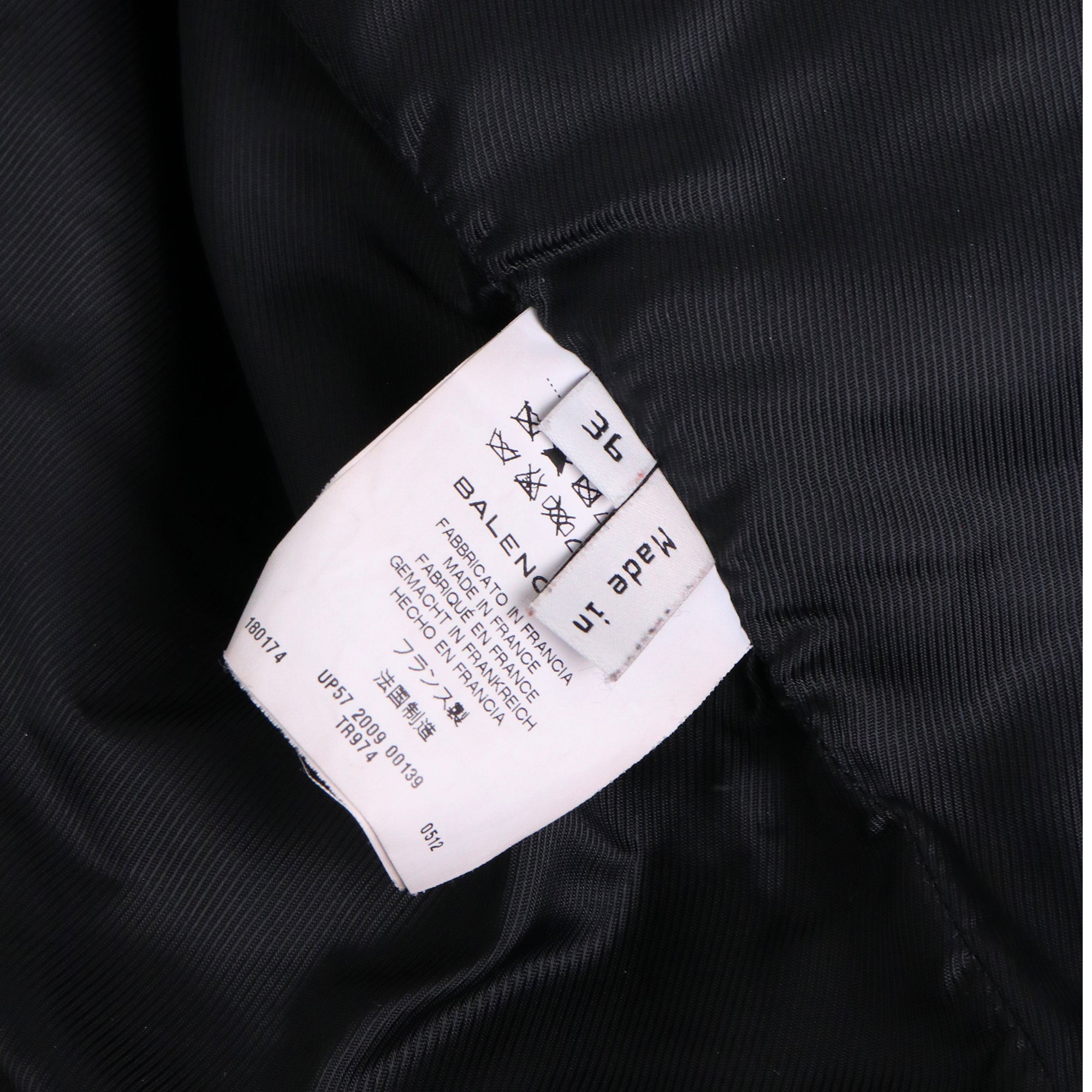 BALENCIAGA - Veste Balenciaga en cuir noir (T36)