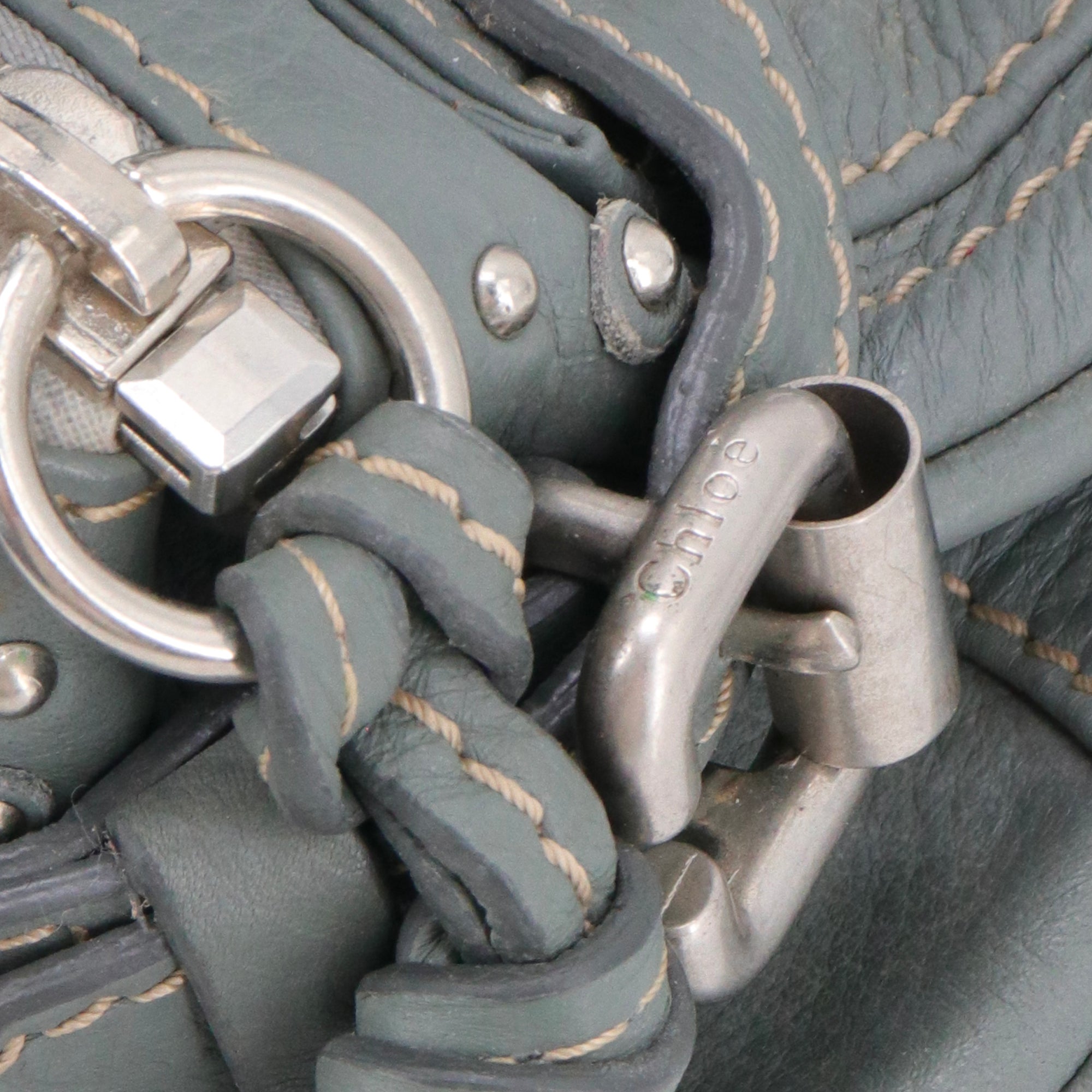 CHLOÉ - Chloé Paddington handbag in gray grained leather